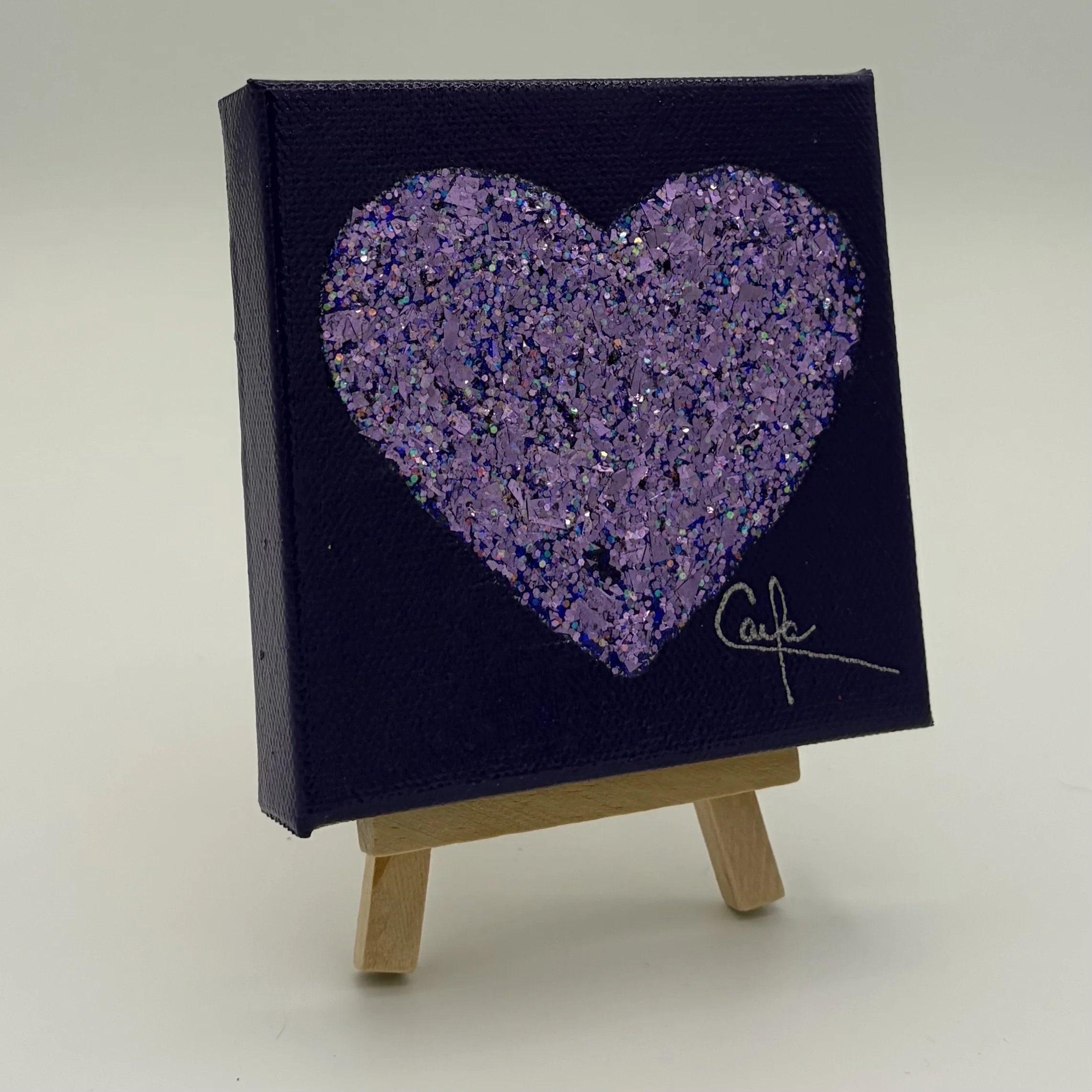 Heart #1145 Royal Purple with Purple Glitter