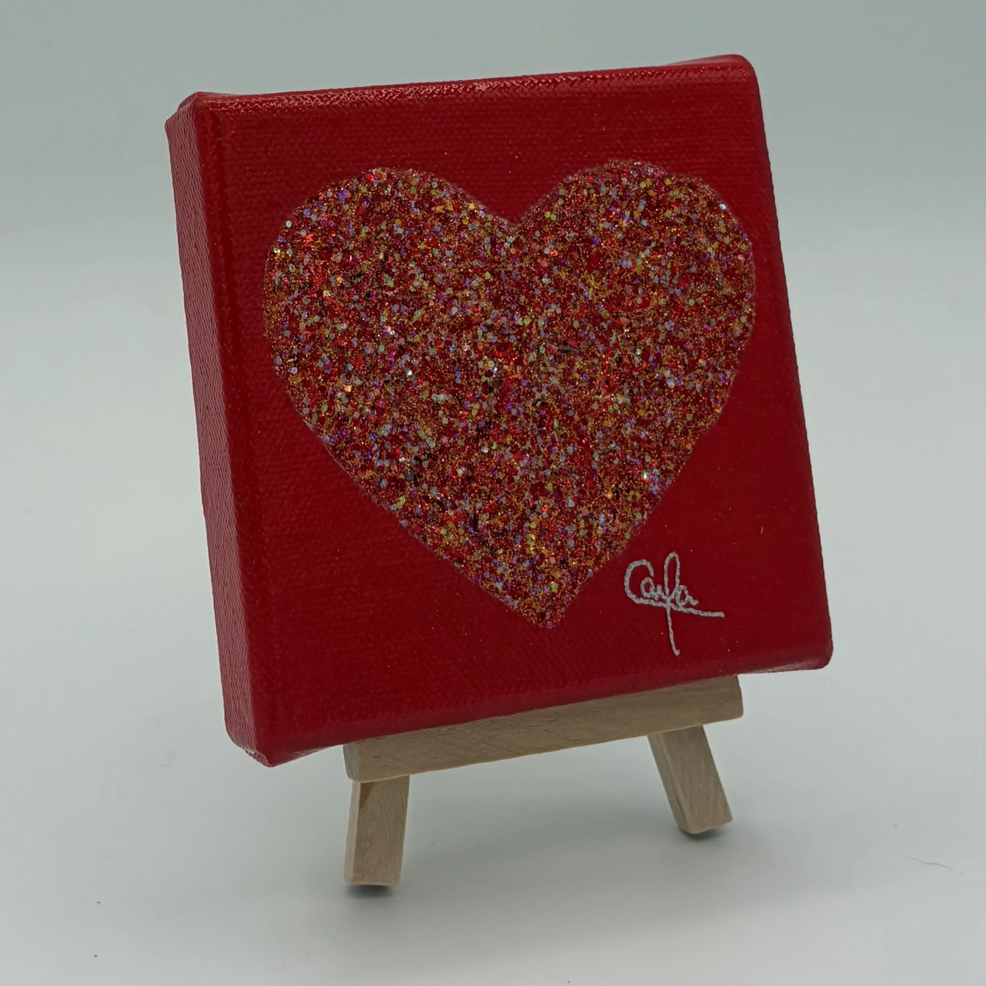 Heart #934 Bold Red with Red Glitter
