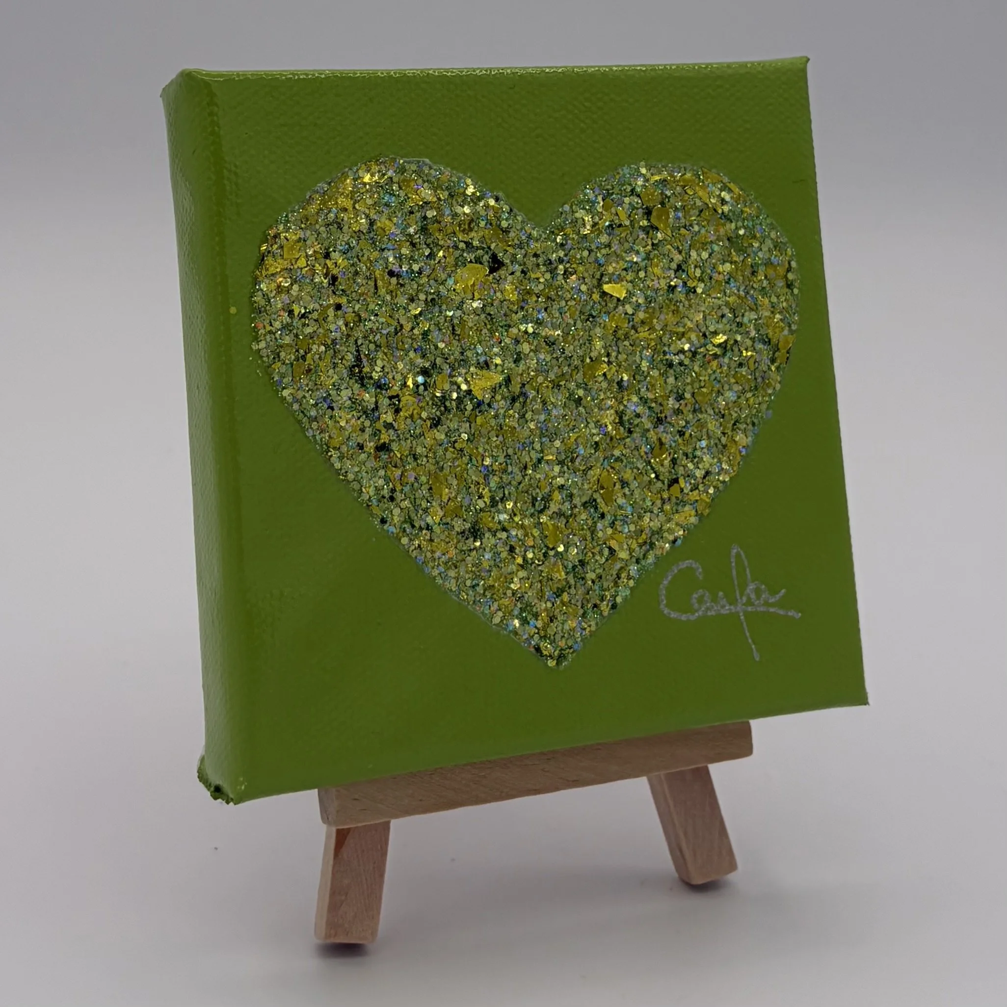 Heart #1148 Lime Green with Lime Green Glitter