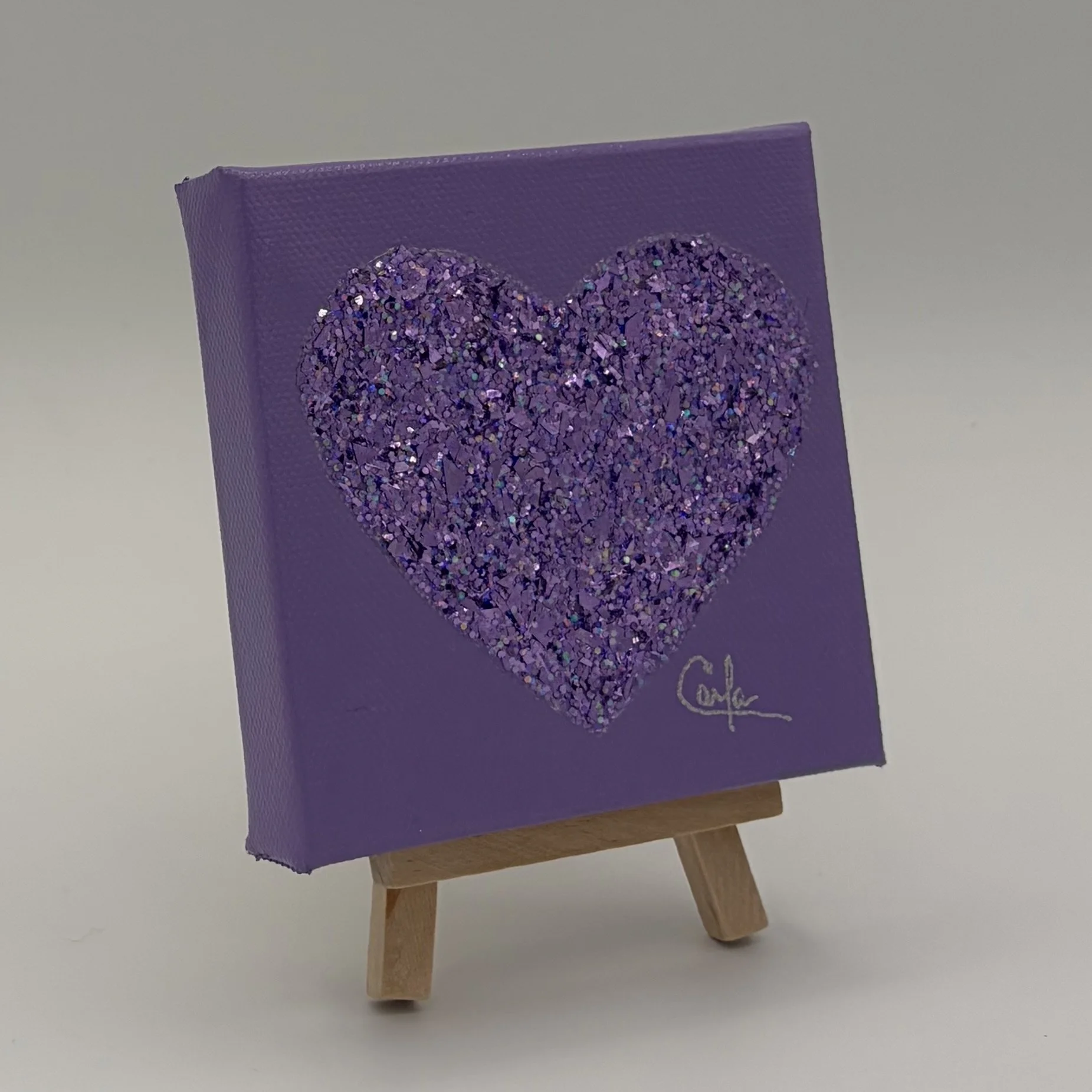 Heart #1132 Lavender with Purple Glitter