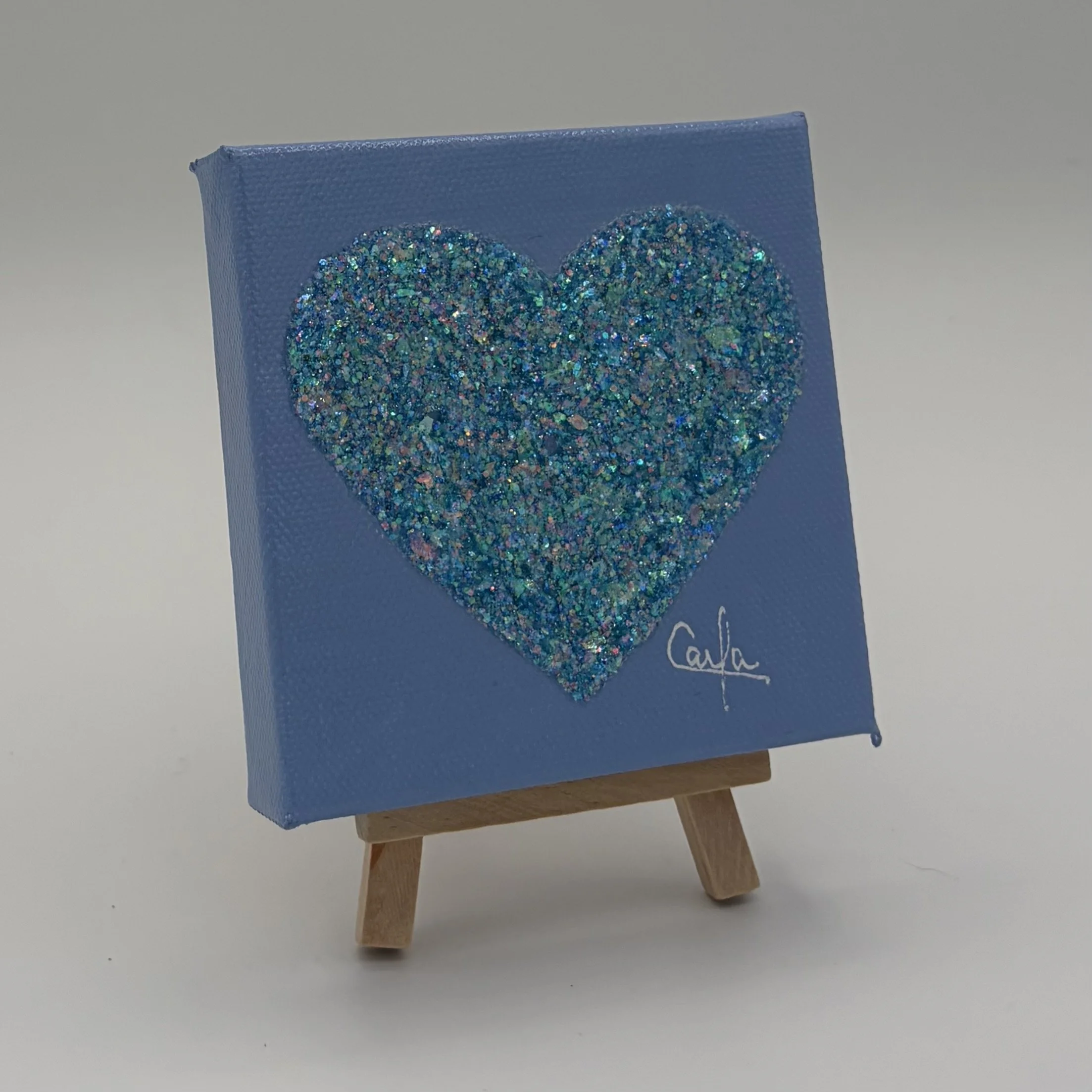 Heart #1165 Baby Blue with Pastel Blue Glitter