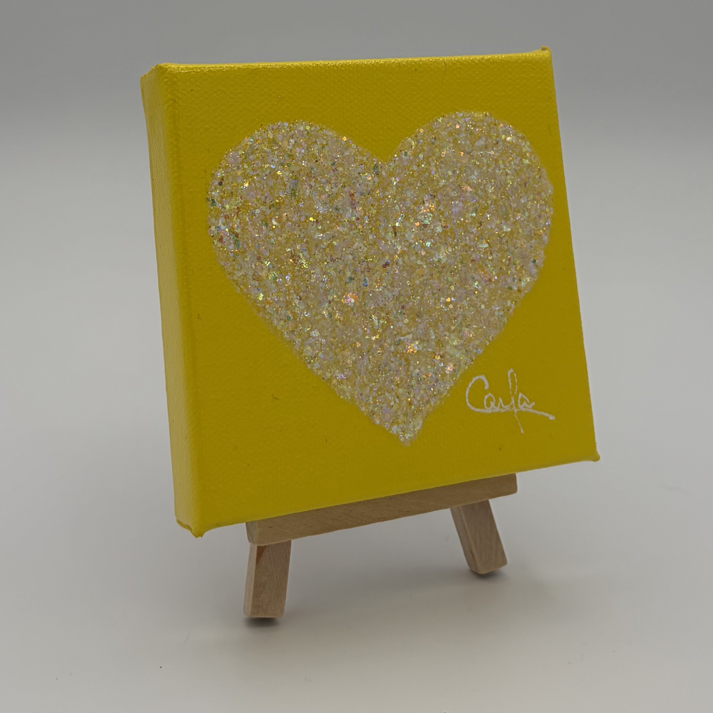 Heart #1143 Bright Yellow with Neon Yellow Glitter