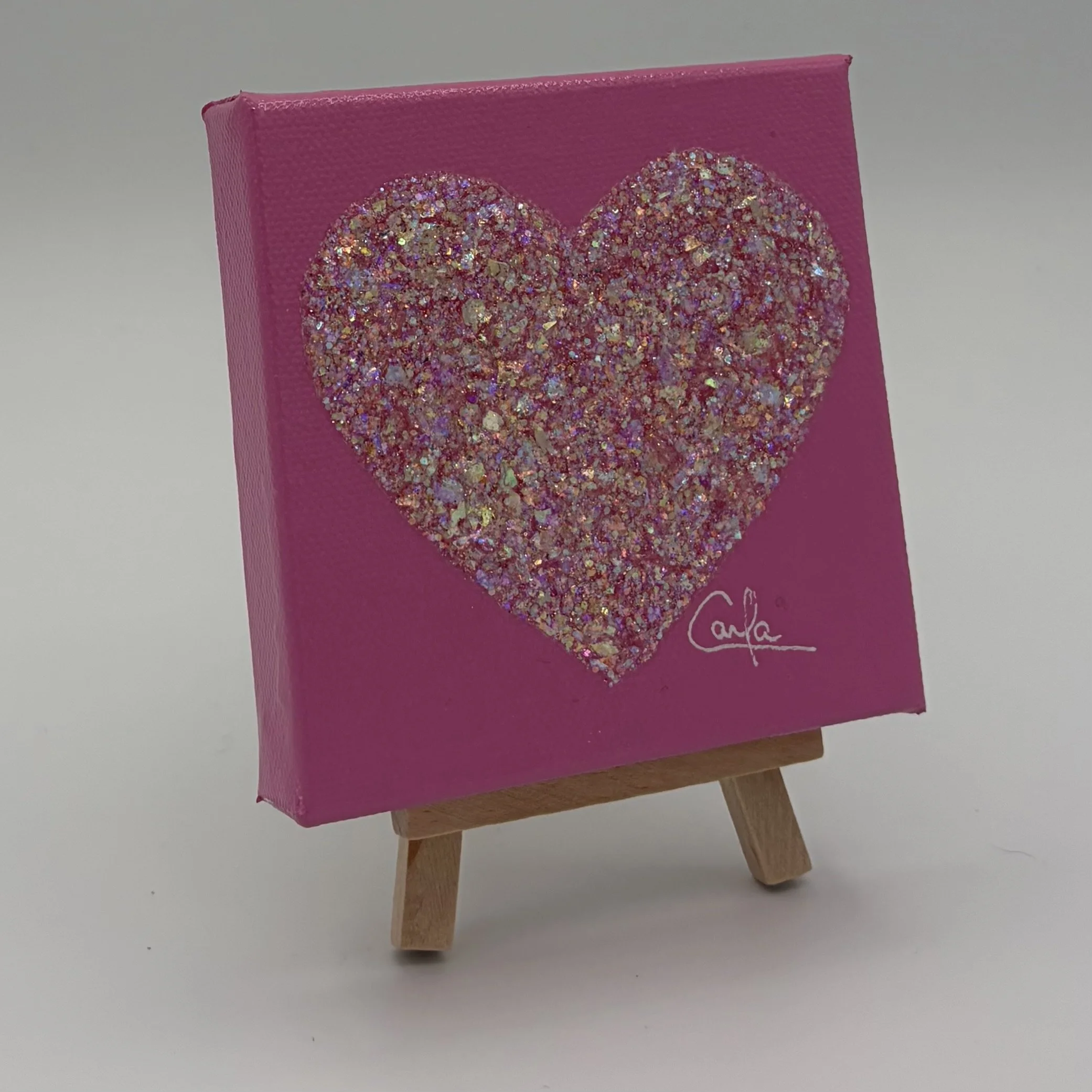 Heart#1162 Soft Pink with Pastel Pink Glitter