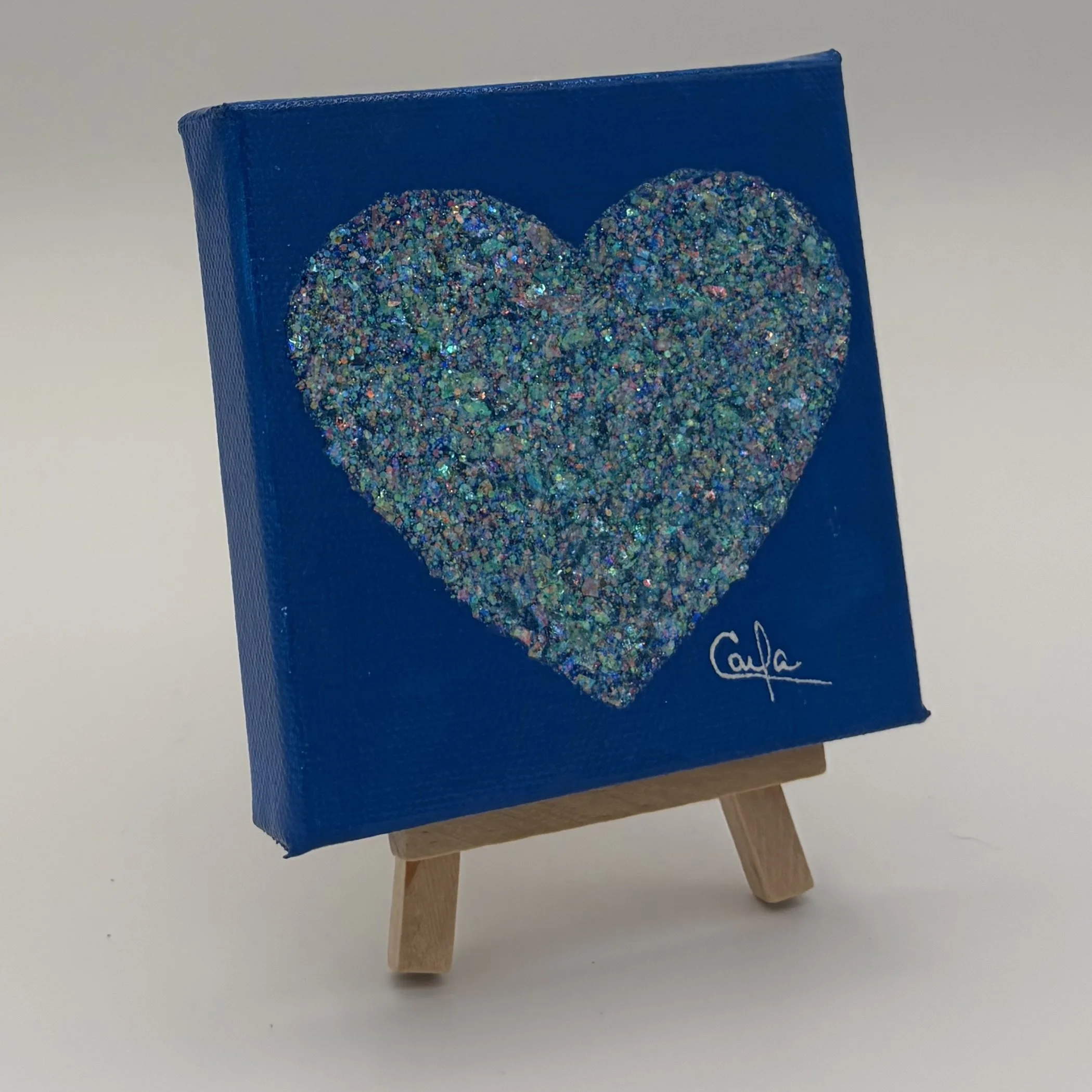 Heart # 1156 Ultramarine Blue with Pastel Blue Glitter
