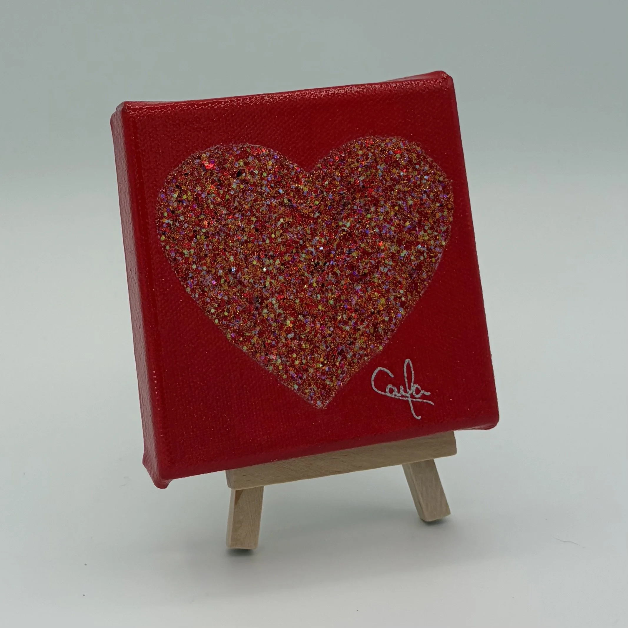 Heart #941 Bold Red with Red Glitter