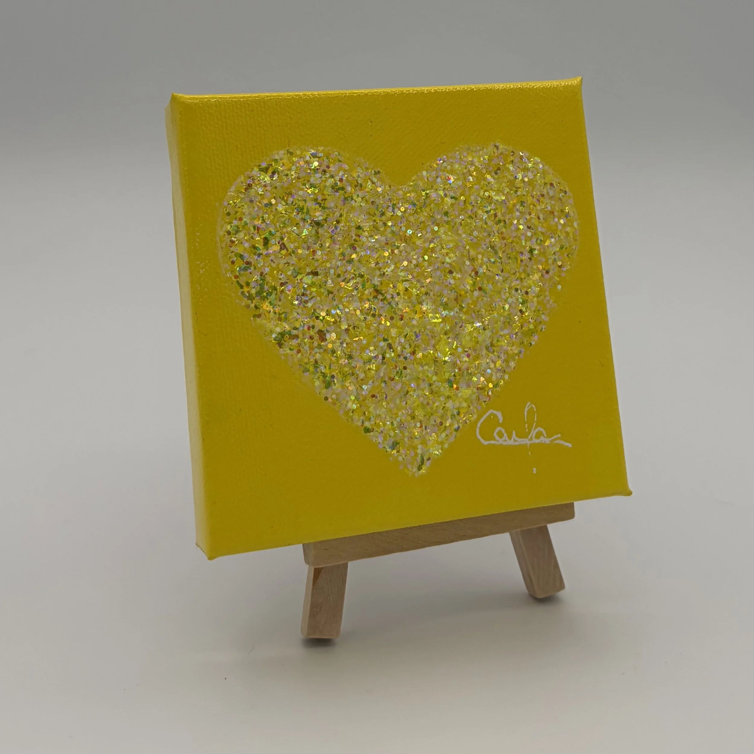Heart #1142 Bright Yellow with Neon Yellow glitter