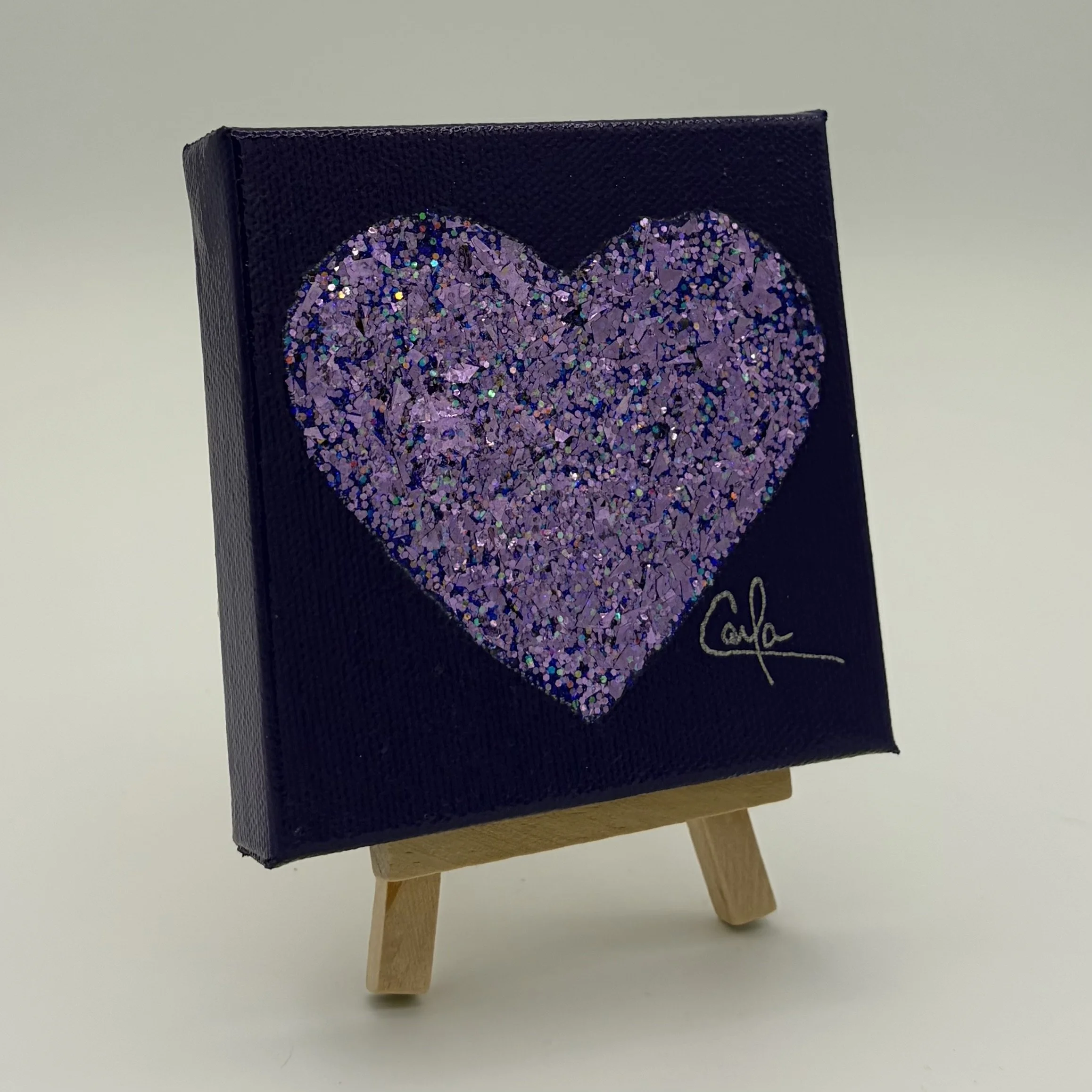 Heart #1146 Royal Purple with Purple Glitter