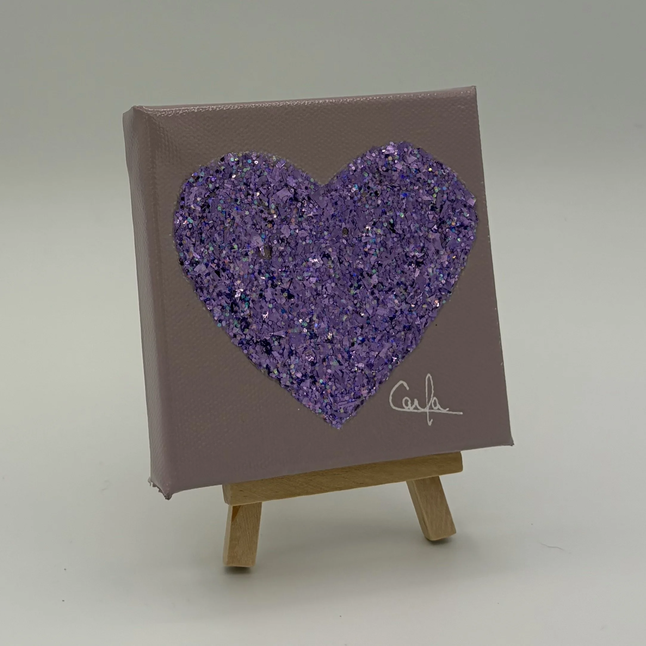 Heart #1170 Heart Mauve with Purple Glitter