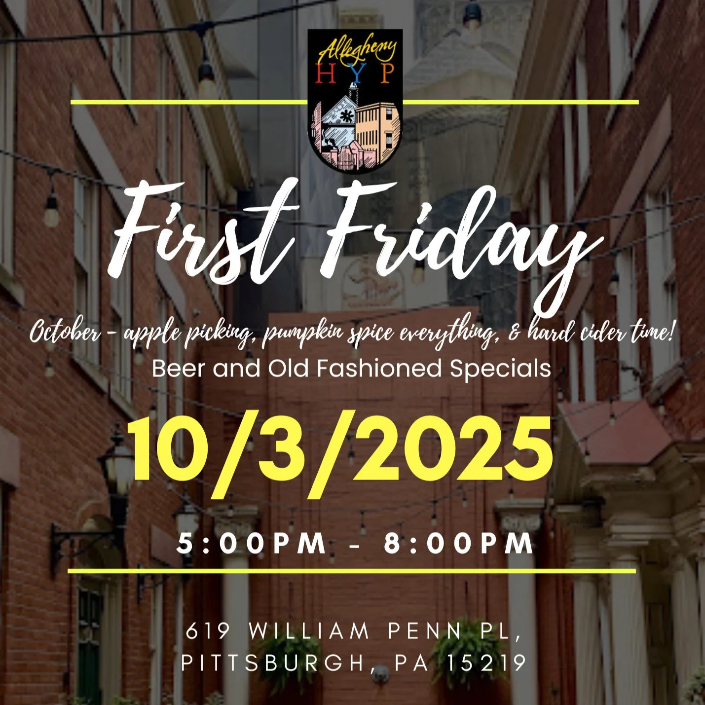 First Friday cocktail hour is open to all and is happening this evening! Gather some friends and come on down!
