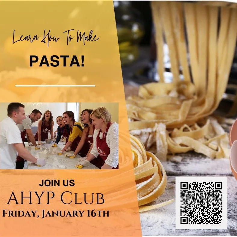 Caio! Join us on Friday, January 16th as we learn how to make our own pasta!

Members' Event! 
It's about time you learn how to make your own pasta, don't you think?

Join us on Friday, January 16th and learn how to make your very own angel hair past