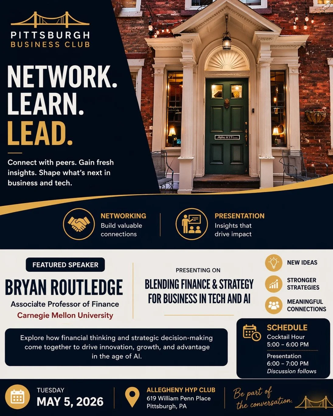 All are welcome!
Link in Bio

#pittsburghthingstodo
#pittsburghtech
#financepresentation
#downtownpittsburgh
#networking

A new series of presentations here at the AHYP presented by the newly formed Pittsburgh Business Club. The first of which will b