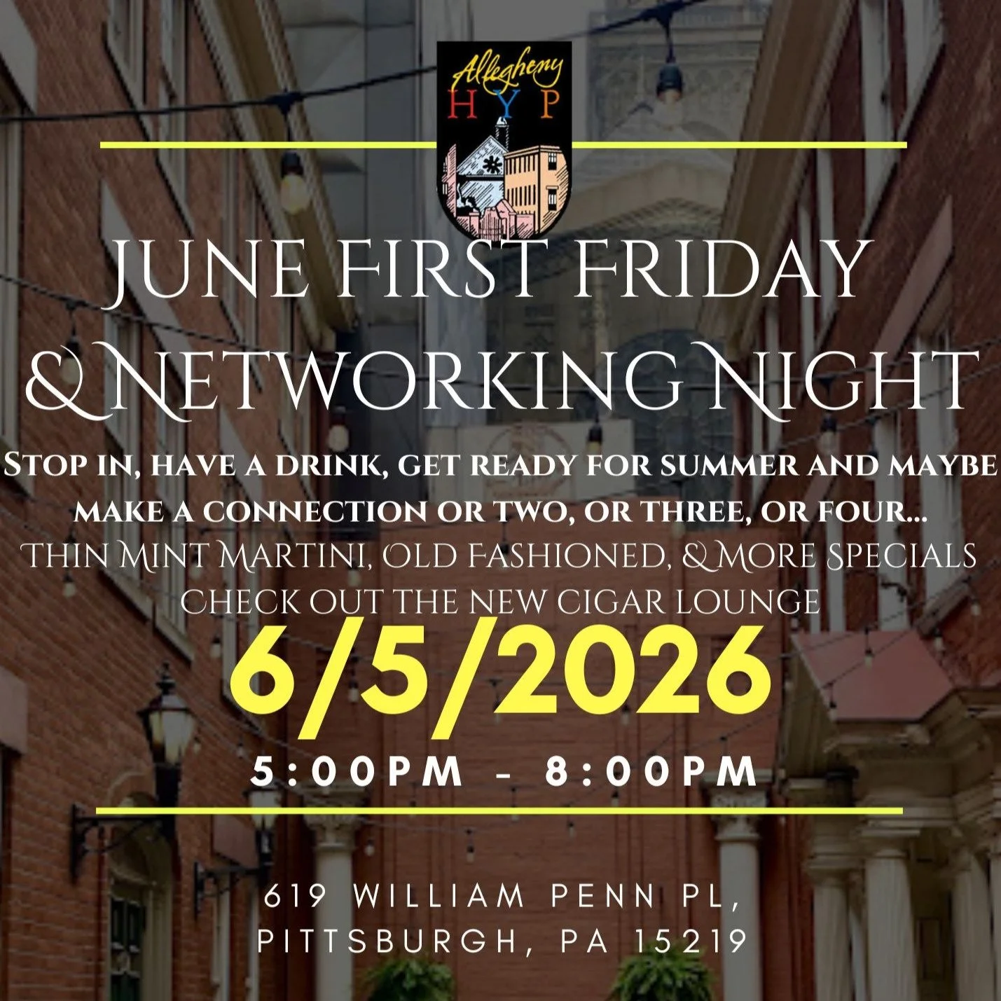 OPEN TO ALL! LINK IN BIO!
Our monthly first Friday cocktails and networking night is coming up this Friday night the 5th. Join us here downtown for a drink and maybe meet some interesting people. #downtownpittsburgh #pittsburghthingstodo #PittsburghN