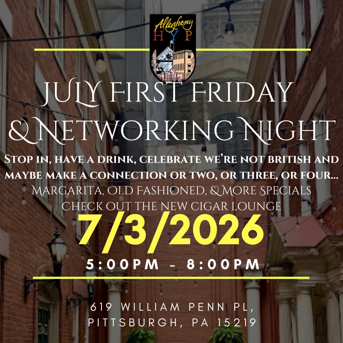 LINK IN BIO
First Friday July Cocktails &amp; Networking evening is happening Friday, July 3rd! OPEN TO ALL!

#pittsburghthingstodo #downtownpittsburgh #PittsburghNetworking #NetworkingPittsburgh #cocktails