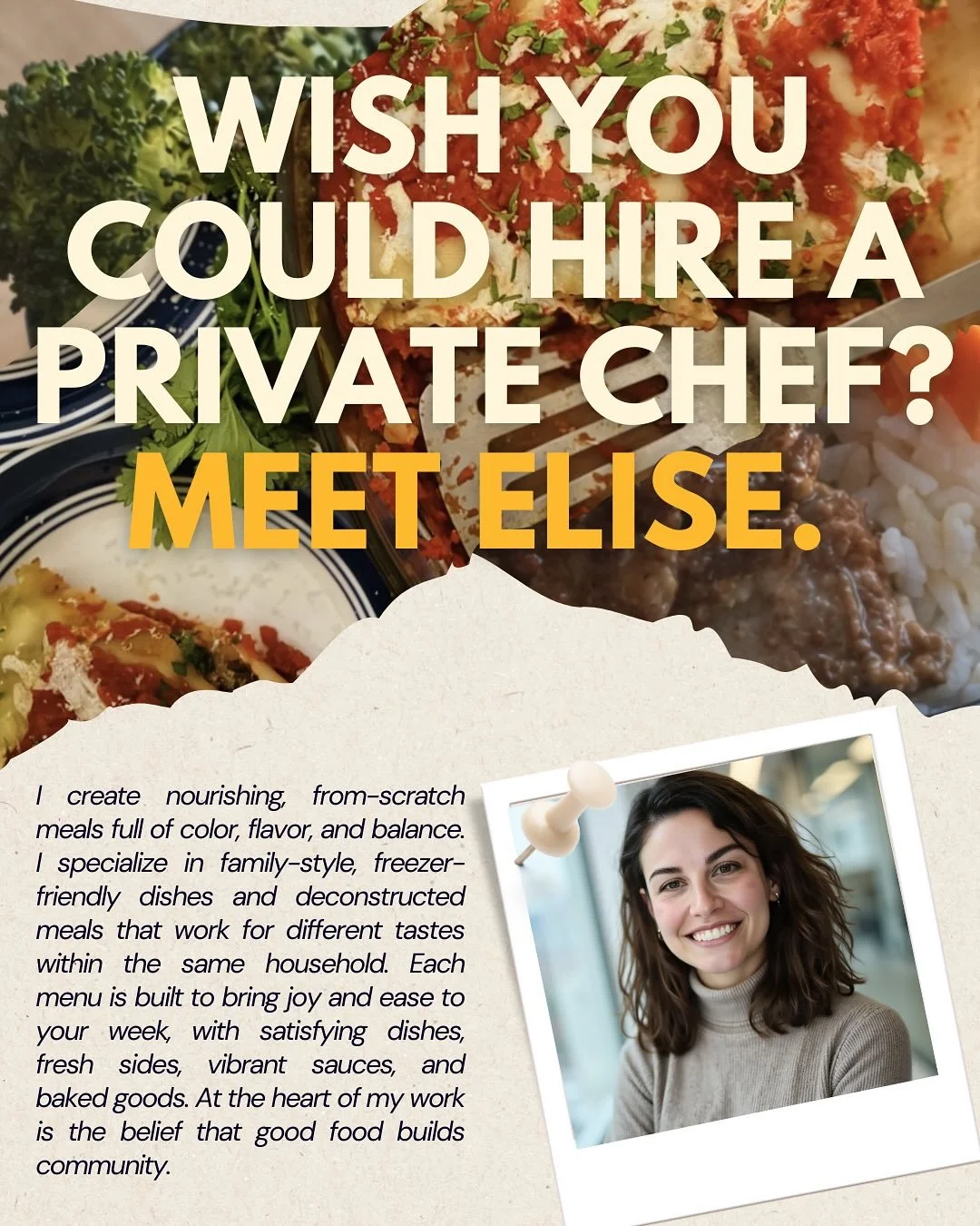 Greater Boston! From salmon cakes with lemon &amp; parmesan-roasted broccoli, to sausage and spinach lasagna roll-ups, to falafel bowls&hellip; Elise is ready to come cook for you 🙌🏼 click of a button to book at www.cookinghomemade.com