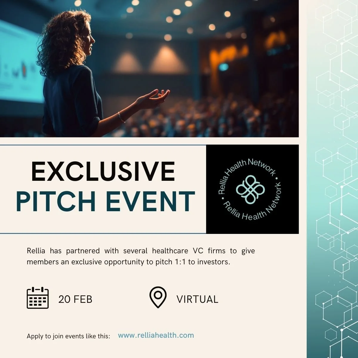 Exclusive investor pitch event