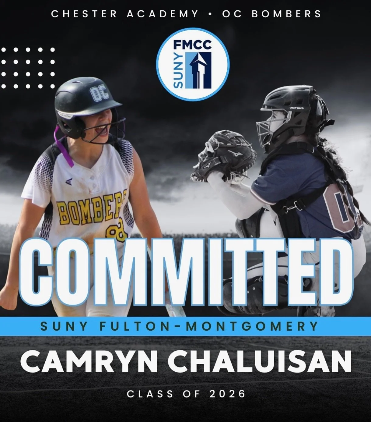 Next Chapter 📚

Congrats to Camryn Chalusian (@chestervarsitysoftball ) who has committed to @fmccsoftball . 

Congrats Cam!

#committed #collegesoftball