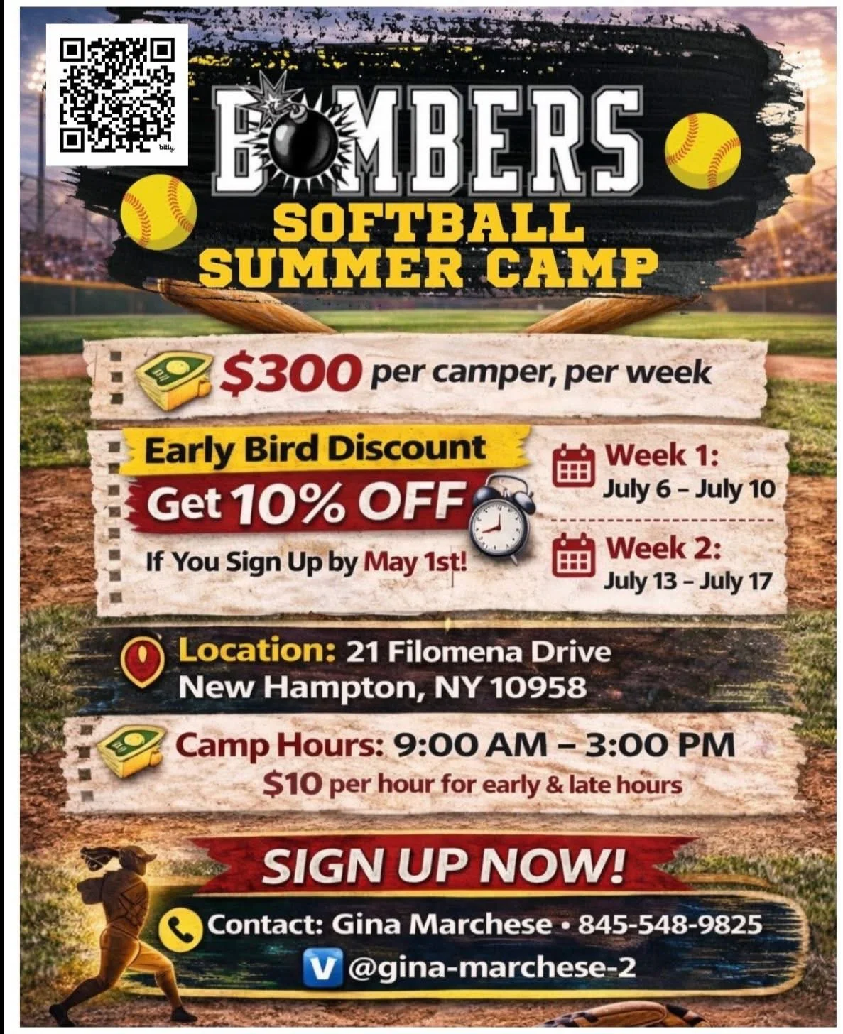 🥎⚾️ Summer Camps 🥎⚾️

It&rsquo;s never too early to plan your summer‼️ This year we will be offering both softball &amp; baseball
sessions. 

🥎Softball Registration🥎
- Link in Bio-
⚾️Baseball Registration⚾️
- Link in Bio-