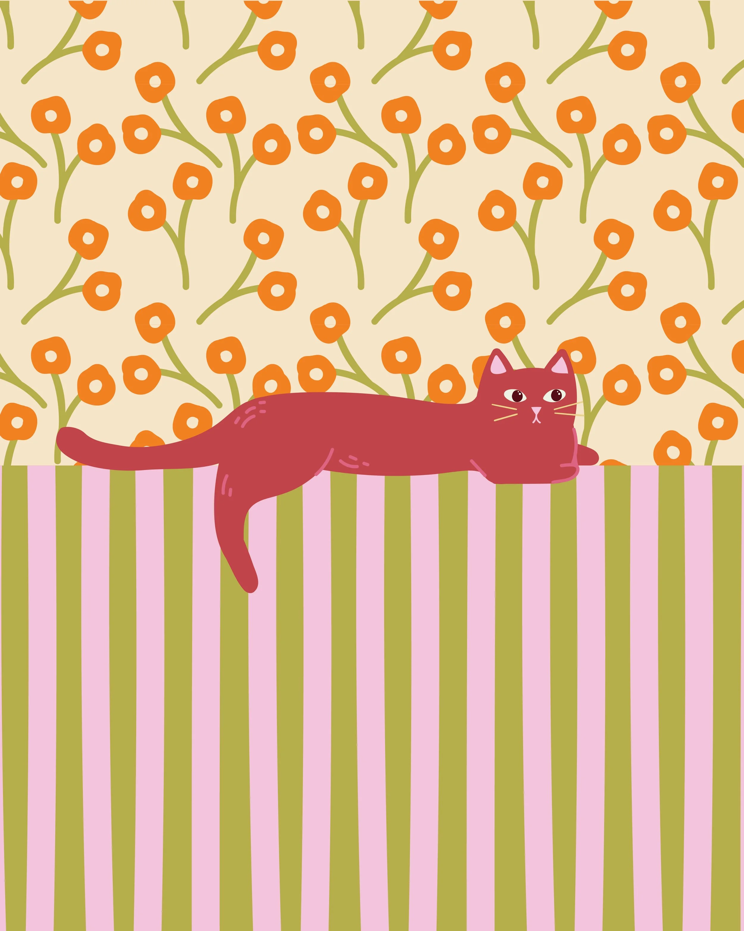 01. Lounging Cat - Print