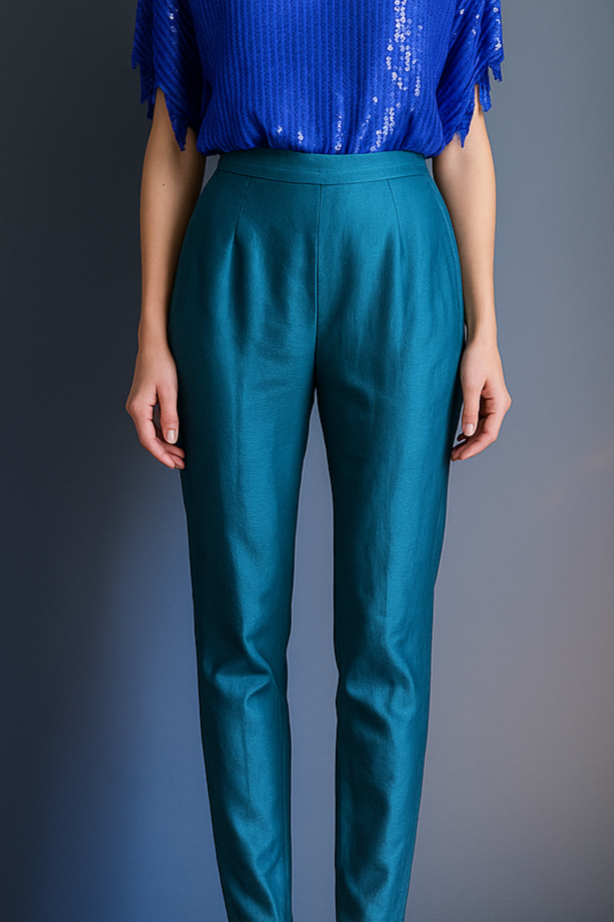 80s B.C.B.G. Paris Teal Stirrup Pants
