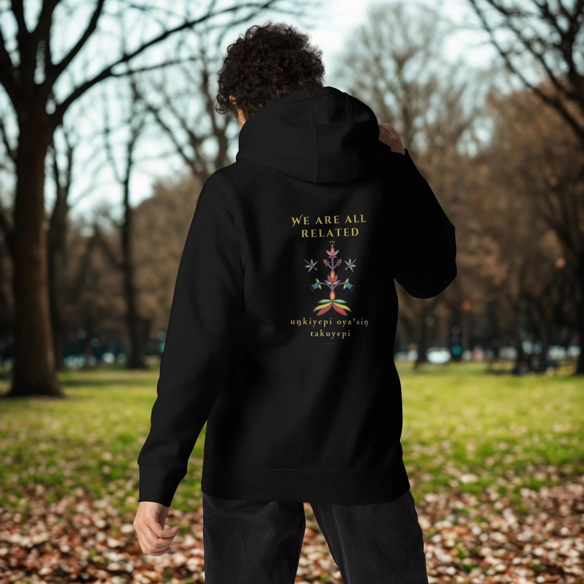 Visionary Native x Paisley Tipi – “We Are All Related” Dakota Florals Hoodie
