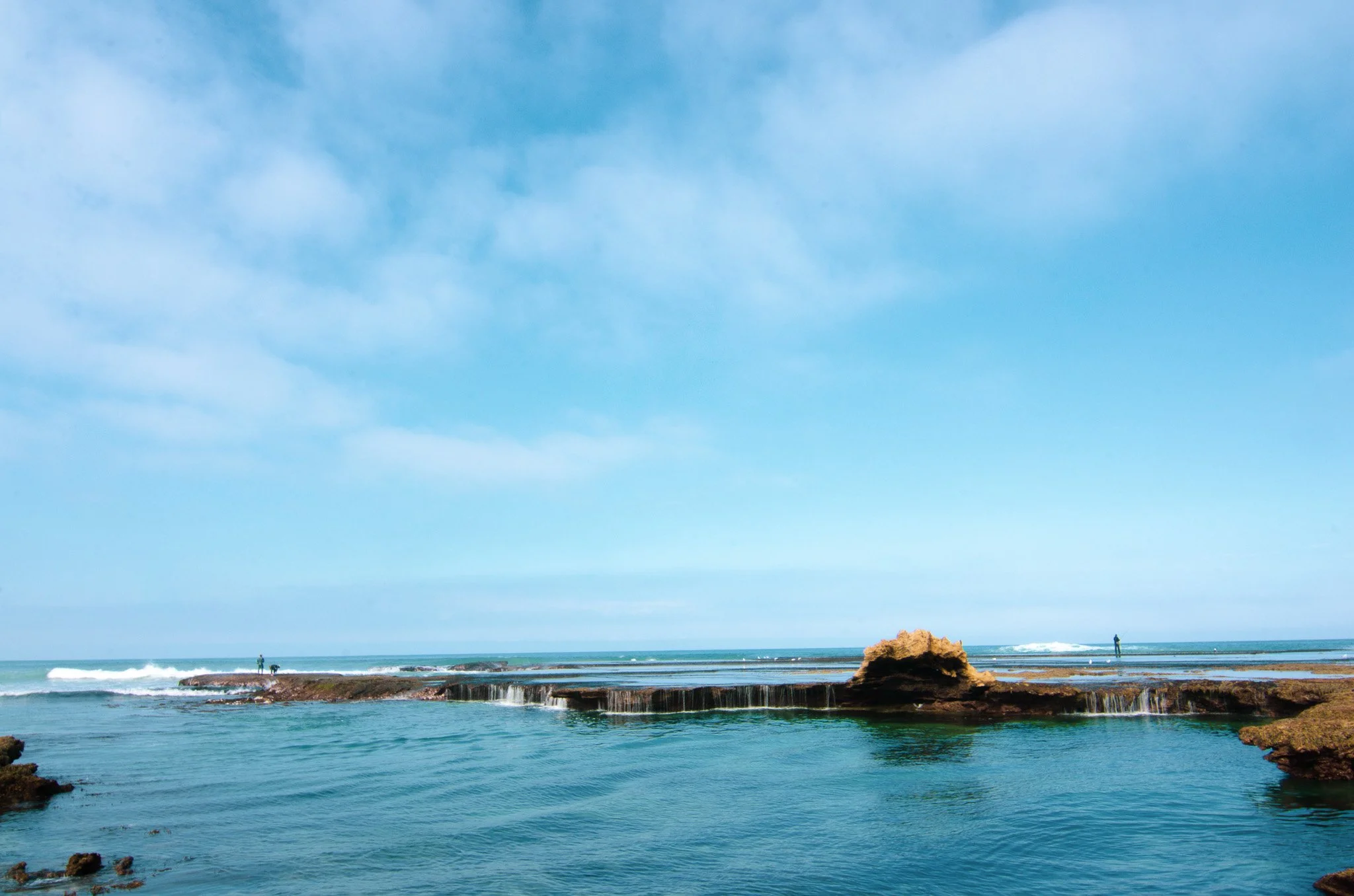Low tide reveals the Dragon Head Rock at Number 16 Beach