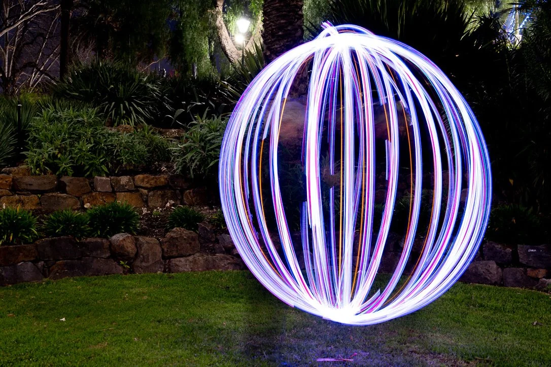 Floating bubble from light painting