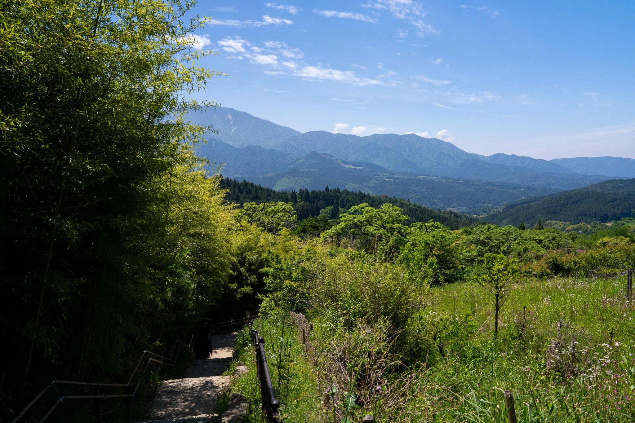 View of Mount Ena from the lookout at Magome Japan