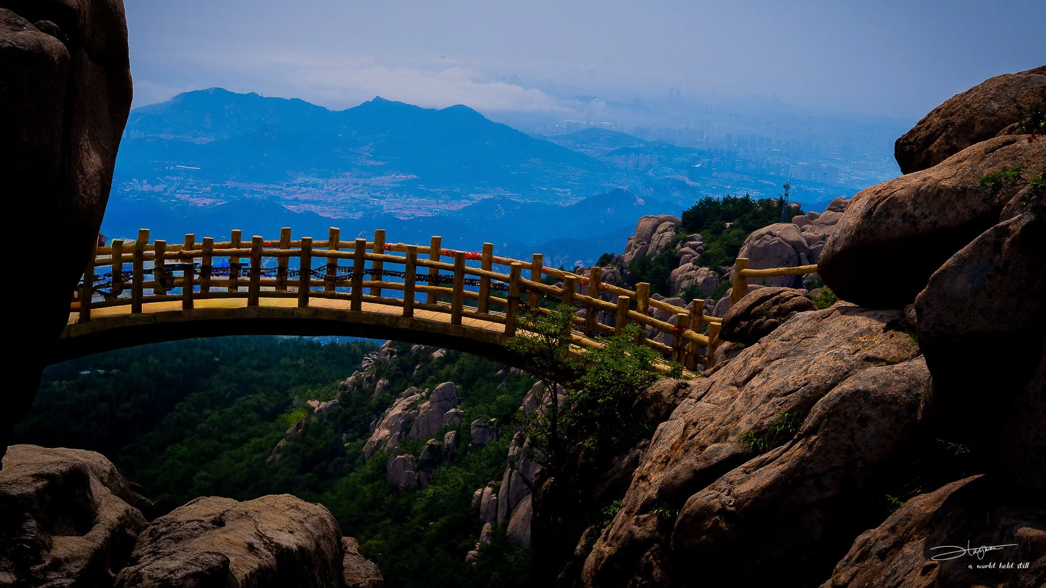 Bridge at Mount Laoshan, Qingdao | Mountain Gorge Crossing