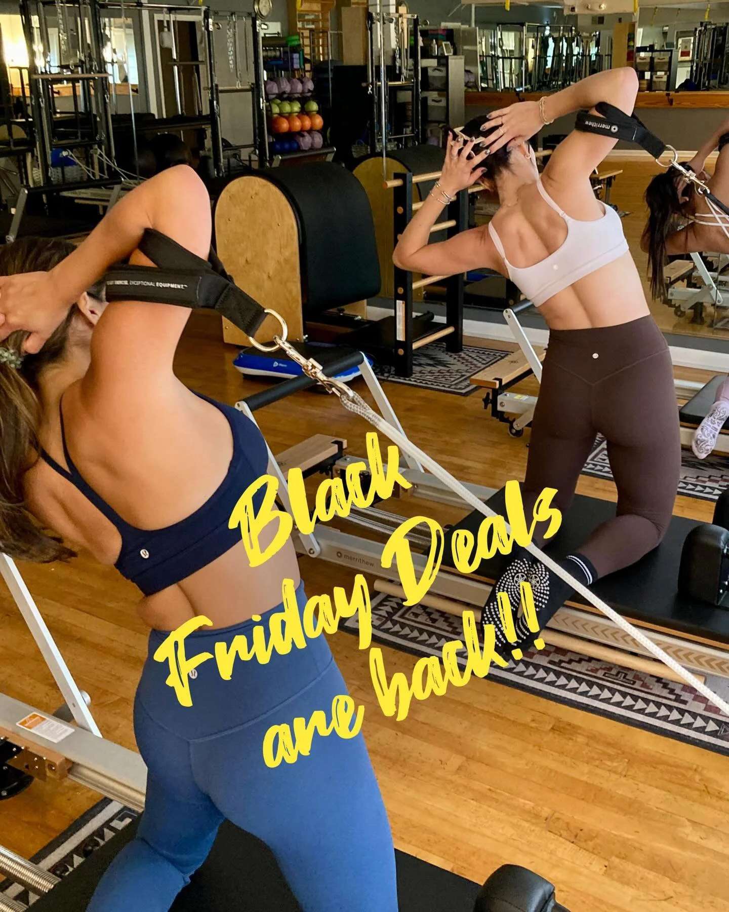 Black Friday Deals are available now!
$89 for 5 reformer classes
$49 for 5 TRX or mat pilates classes 

Limit 4 total. Can mix and match. No expiration.

#pilates #deals #blackfriday #deal #pilates4virginiabeach #reformerpilates #reformer #pilatesref