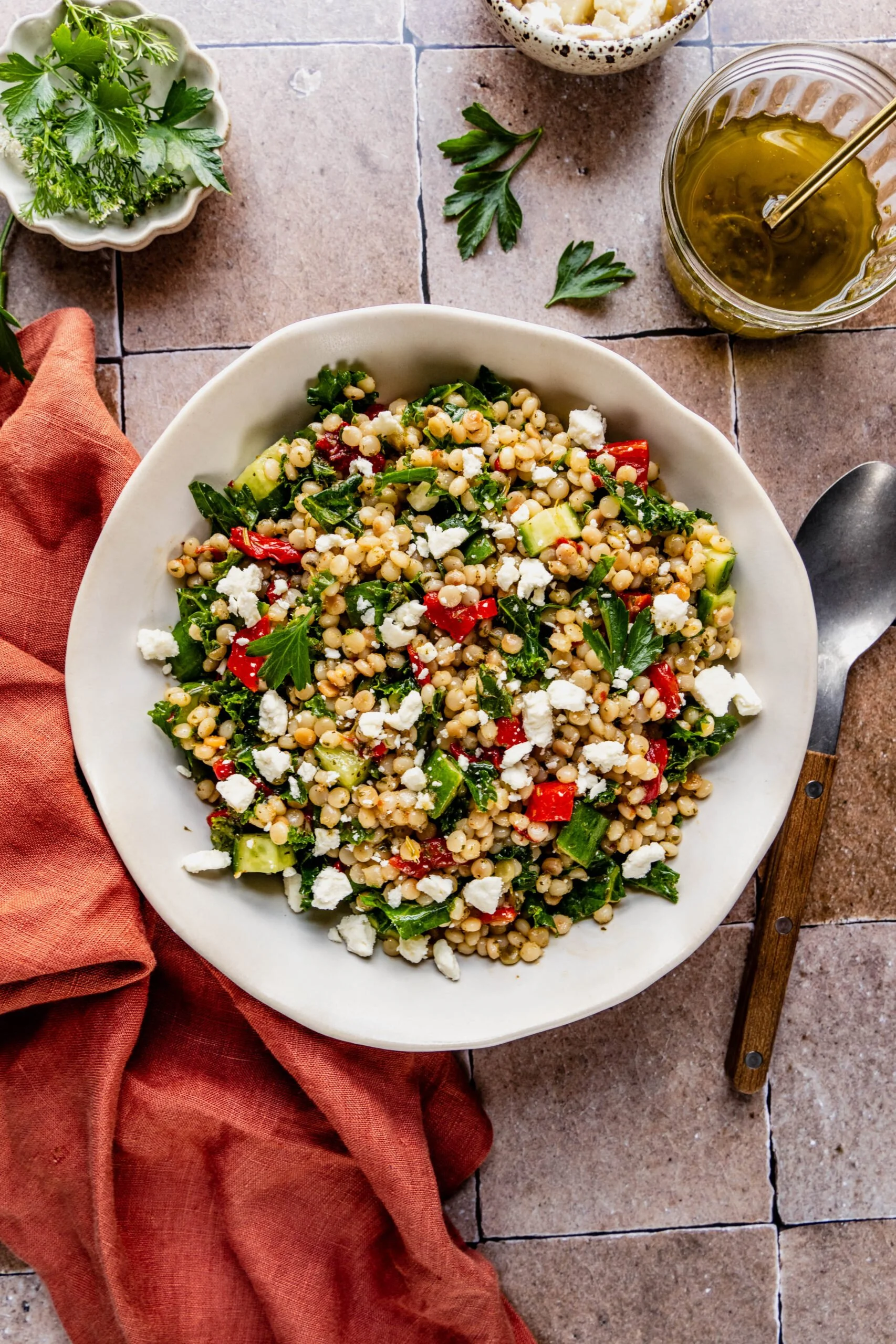 Kale, Couscous, and Chickpea Salad