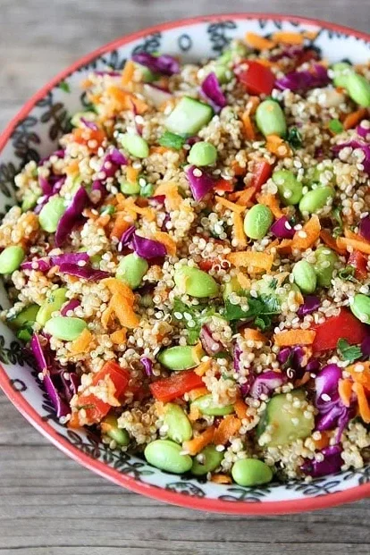 Asian Quinoa Salad with Miso Vinaigrette