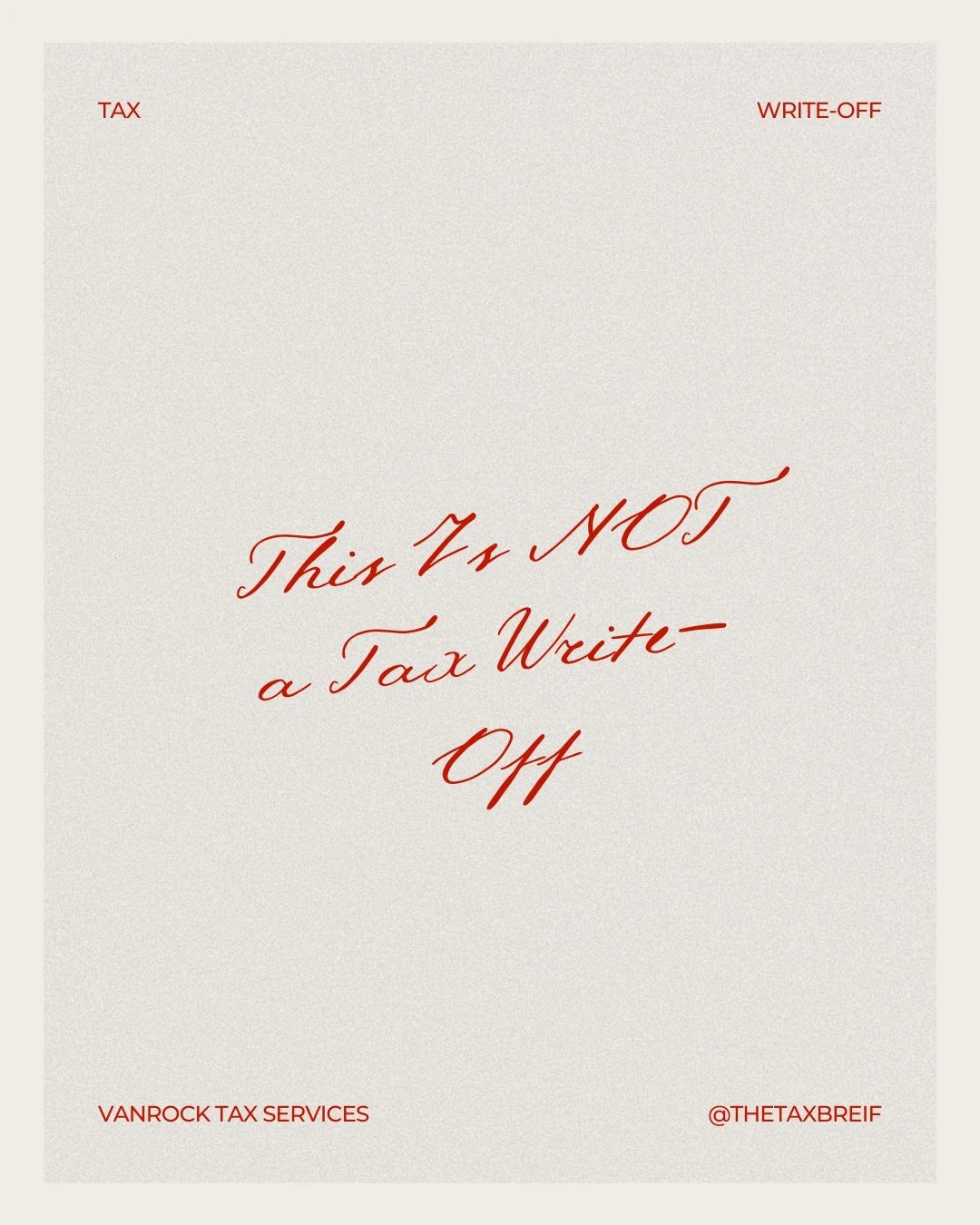 Not everything you spend money on is a tax write-off.

For an expense to be deductible, CRA requires it to be:
✔ Reasonable
✔ Directly related to earning income
✔ Supported by records

Note for personal expenses, even if you sometimes use them for wo