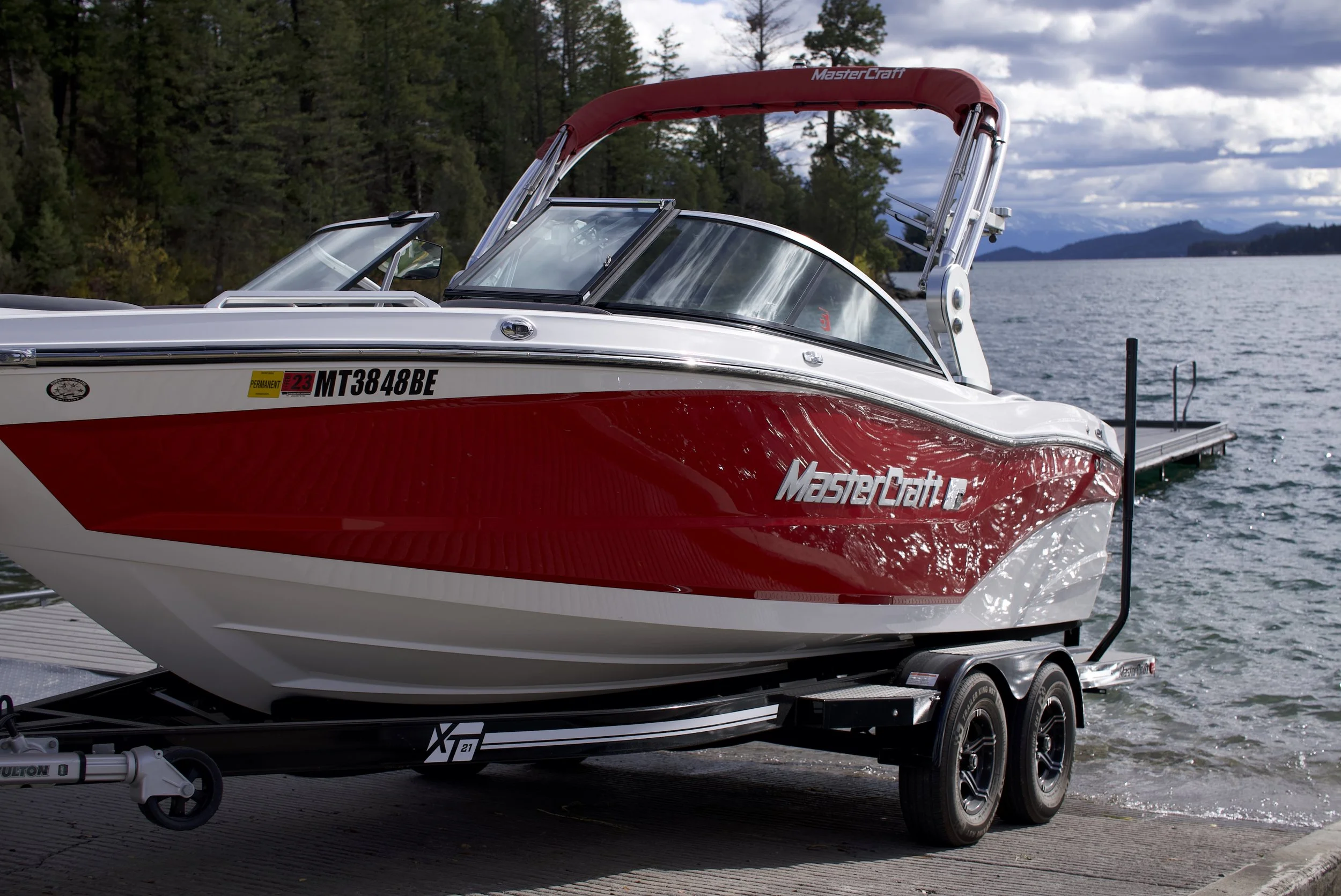 Wake surf and ski boat rental on Flathead Lake in Bigfork Montana