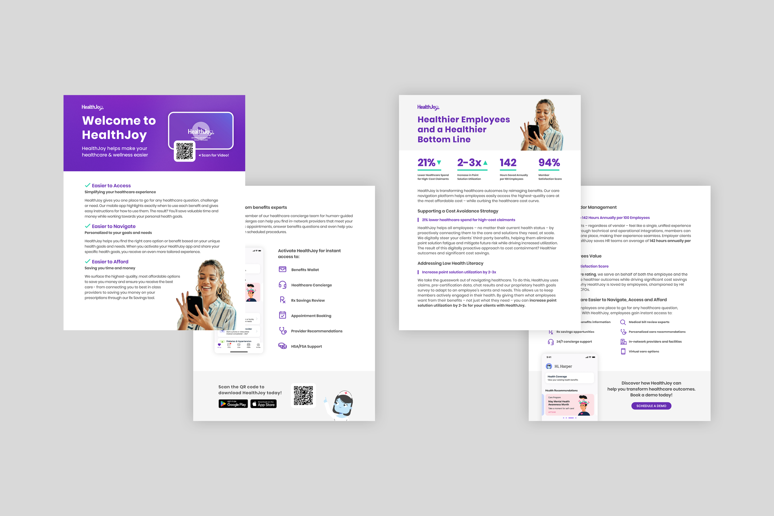 Welcome One Pager  - Member version (left) and Broker/Employer version (right).