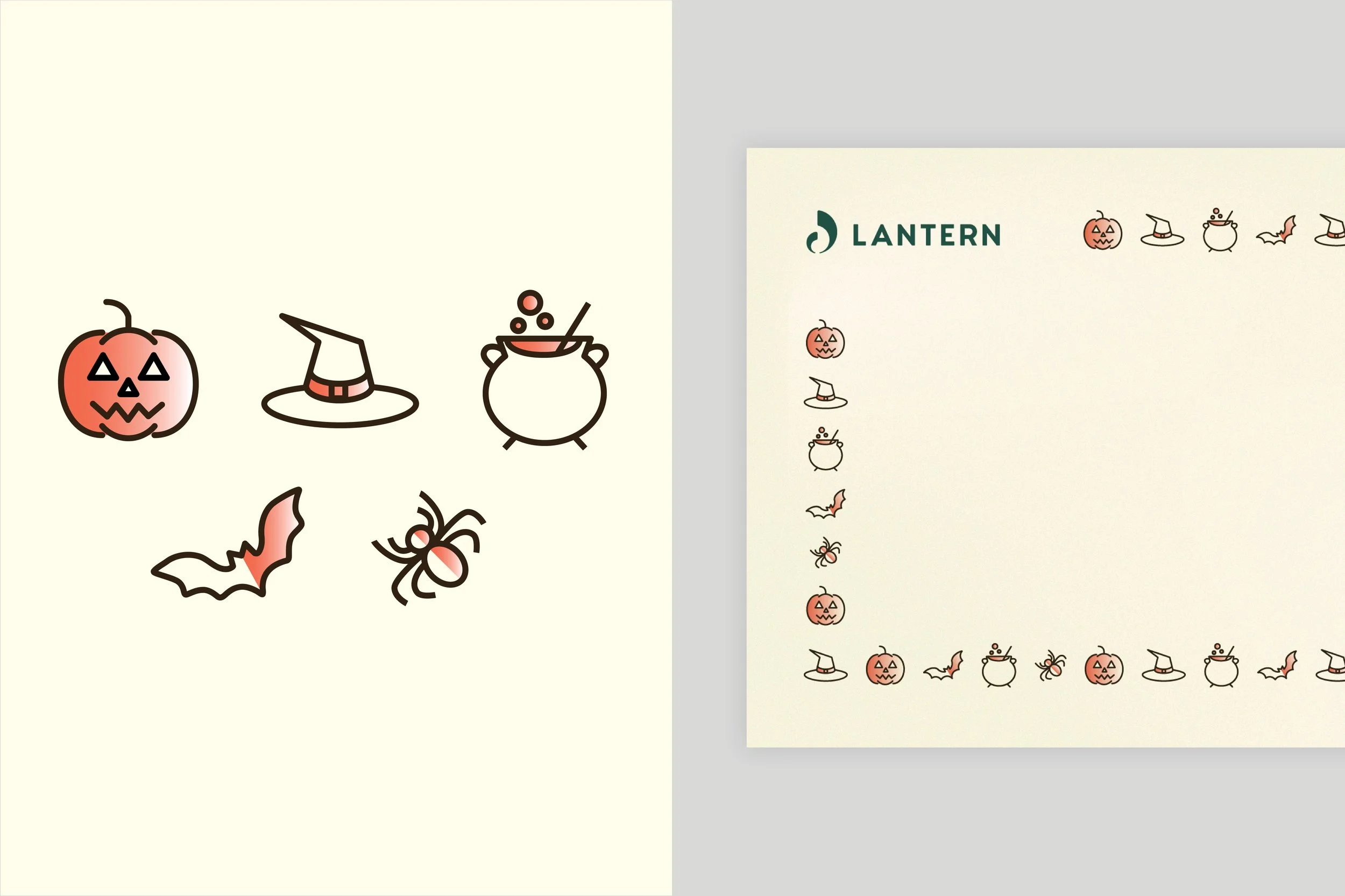 A closer look at the seasonal icons created/used for the project.