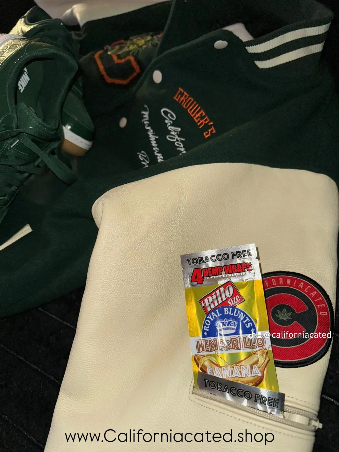 GROWERS &amp; TOKERS 4 STASH POCKET LETTERMAN JACKET ON SALE  NOW&hellip;‼️ #californiacated_thebrand #highlife #streetwear #hiphopunderground #marijuanaclothing