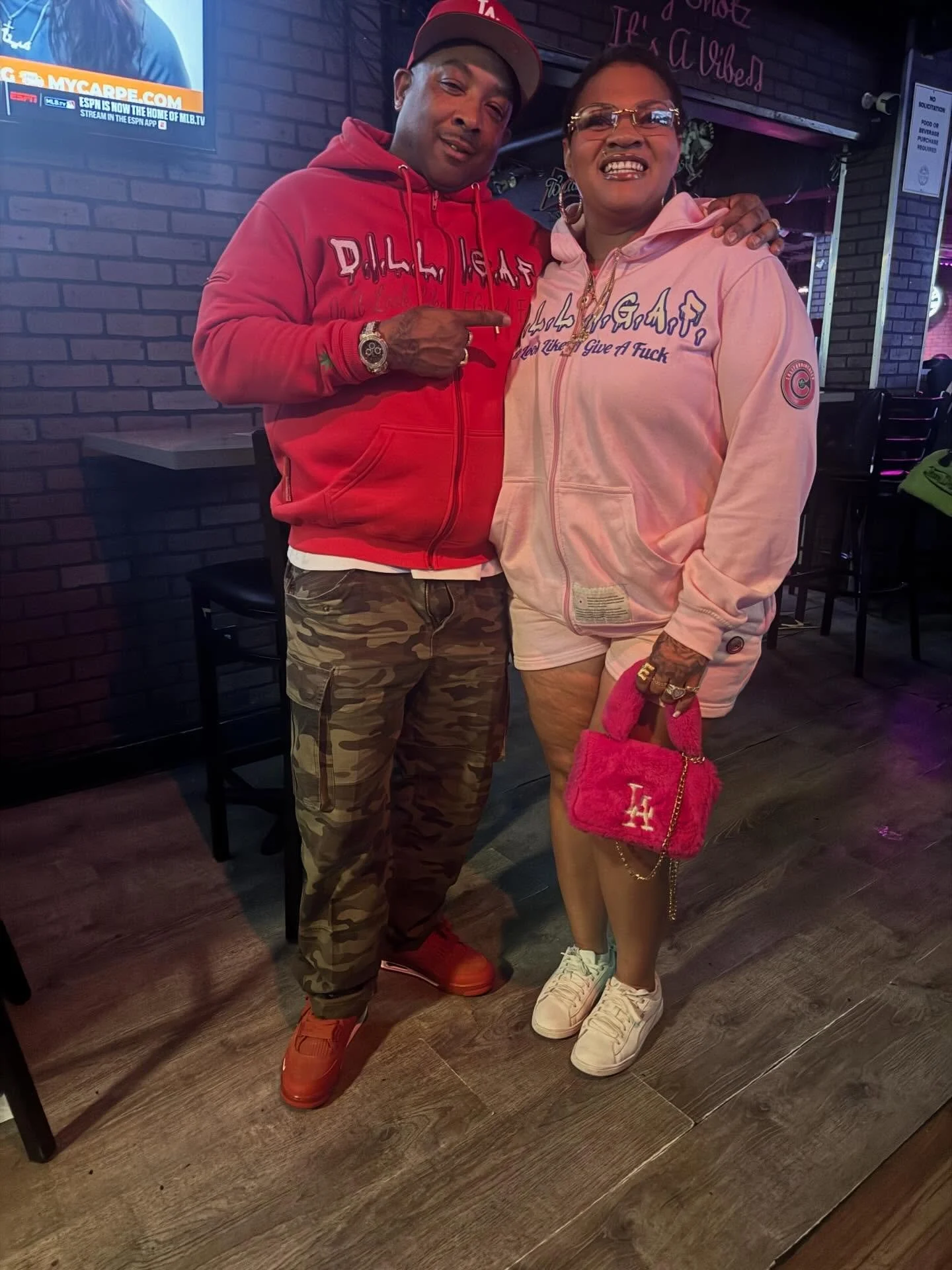 On a night out I ran into an admirer of my brand she was rocking the pink women&rsquo;s DILLIGAF hoodie short set, only thing I can say is the universe will talk to you when your making the right moves and doing the right thing CALIFORNIACATED THE BR