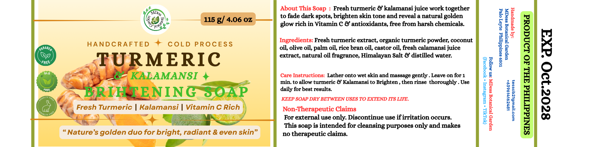 Handcrafted Turmeric & Calamansi Brightening Soap