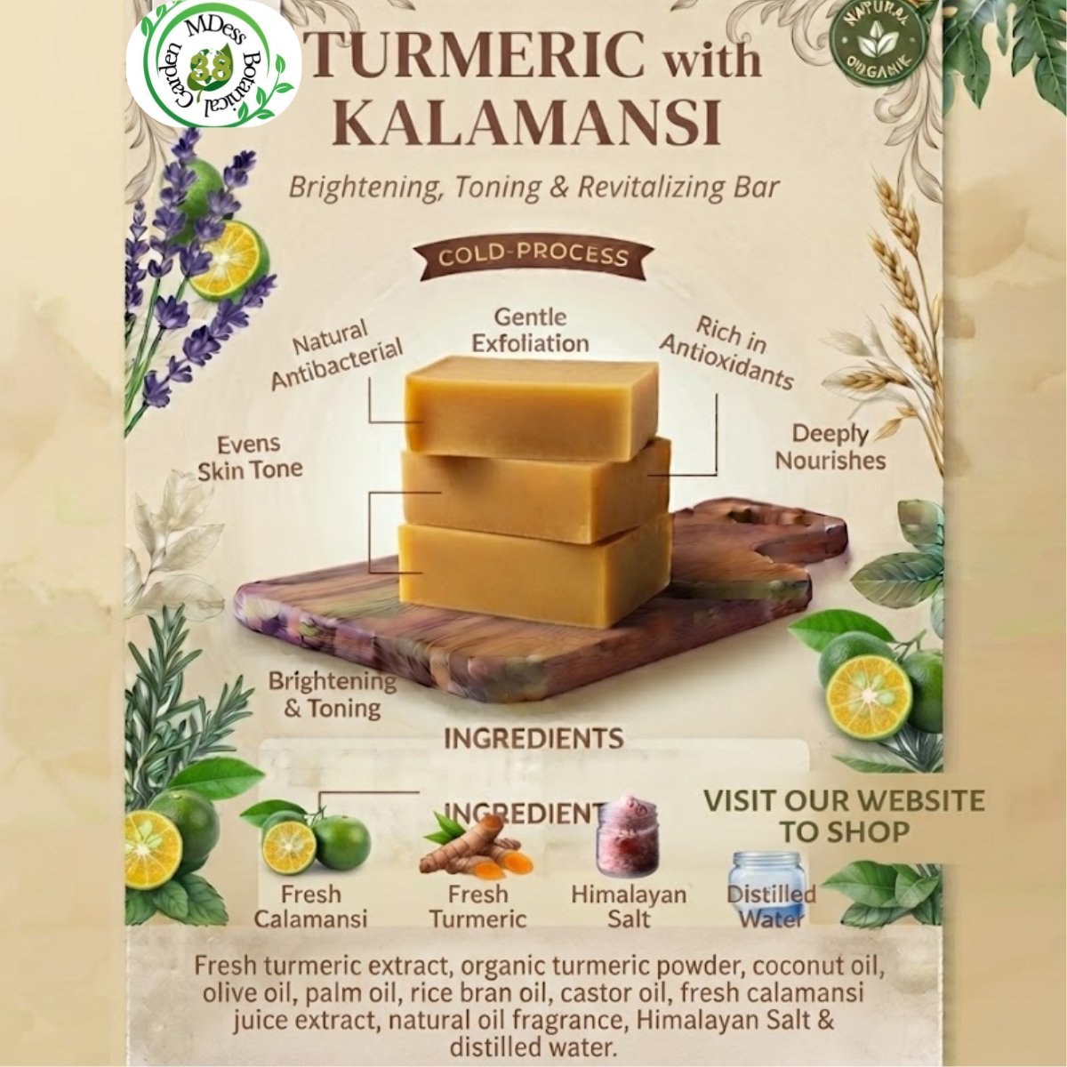 Handcrafted Turmeric & Calamansi Brightening Soap