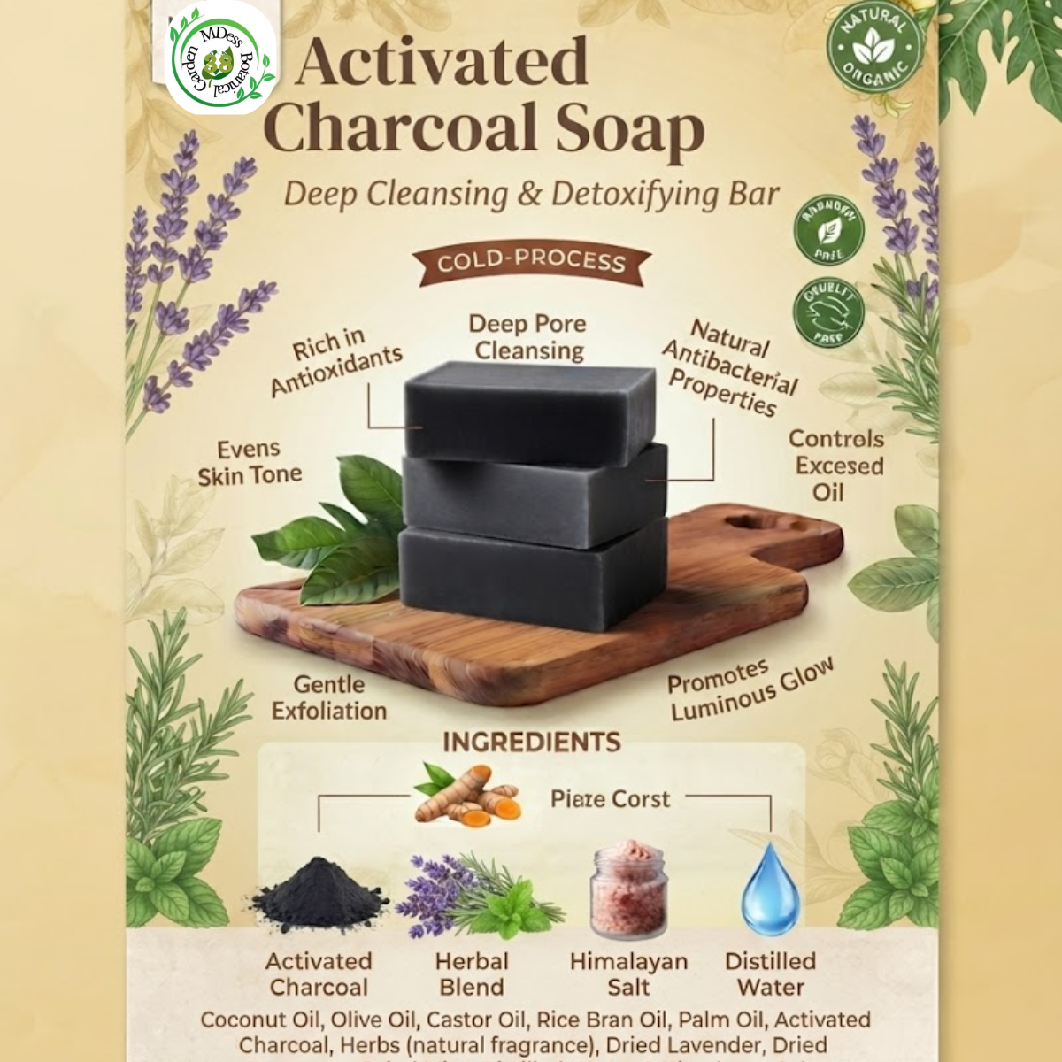 Handcrafted Activated Charcoal Soap