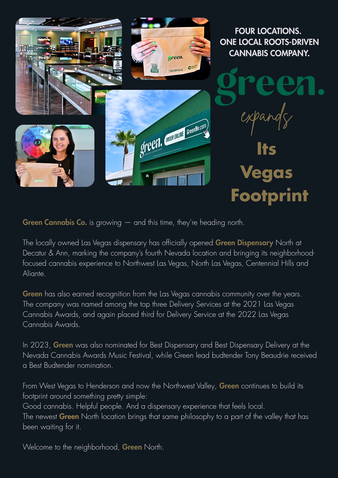 GREEN CANNABIS CO. EXPANDS ITS VEGAS FOOTPRINT