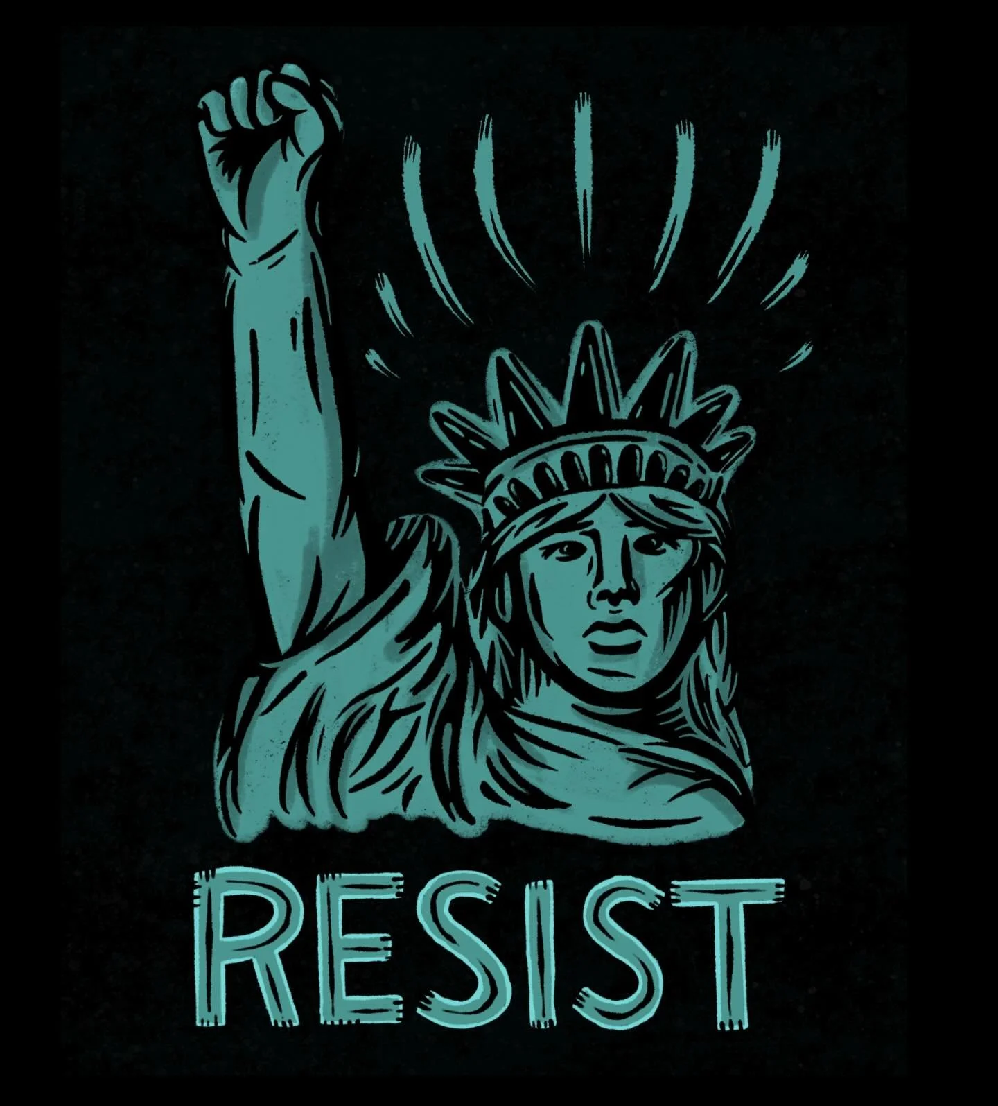 Took a break from socials but wanted to come on to post this poster I illustrated a few months ago. You can download a free 8.5x11 printable version of it in my bio to use in protest &amp; resistance. 

Anyways, abolish ice &amp; stay safe out there 