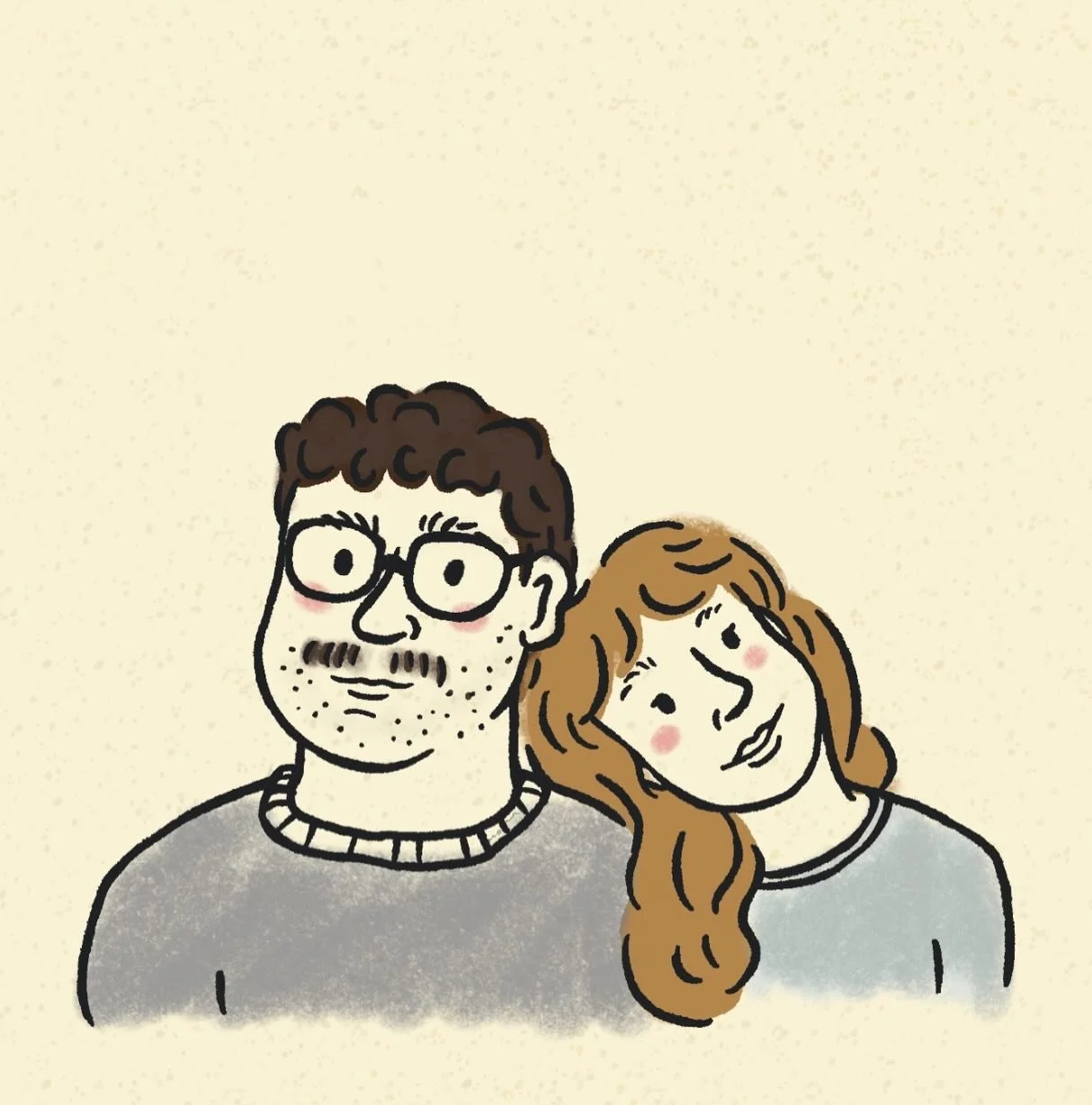 doodle of chris &amp; I to celebrate our engagement 💛