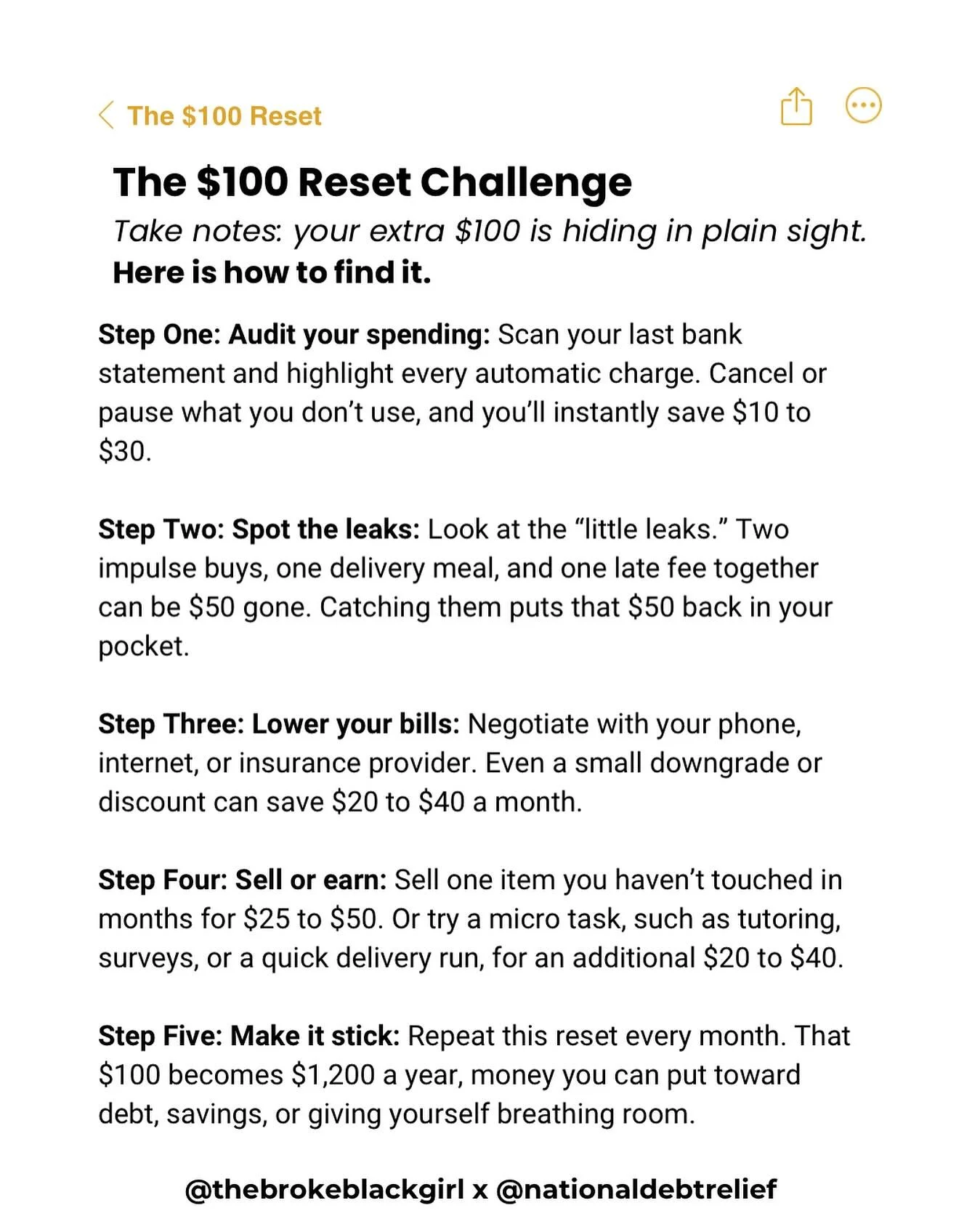 It&rsquo;s October, and the holidays are already creeping in, which means money is moving faster than usual. That is why I am doing a $100 reset this month. #ndrpartner

$100 may not change everything overnight, but it can help you pay down debt fast