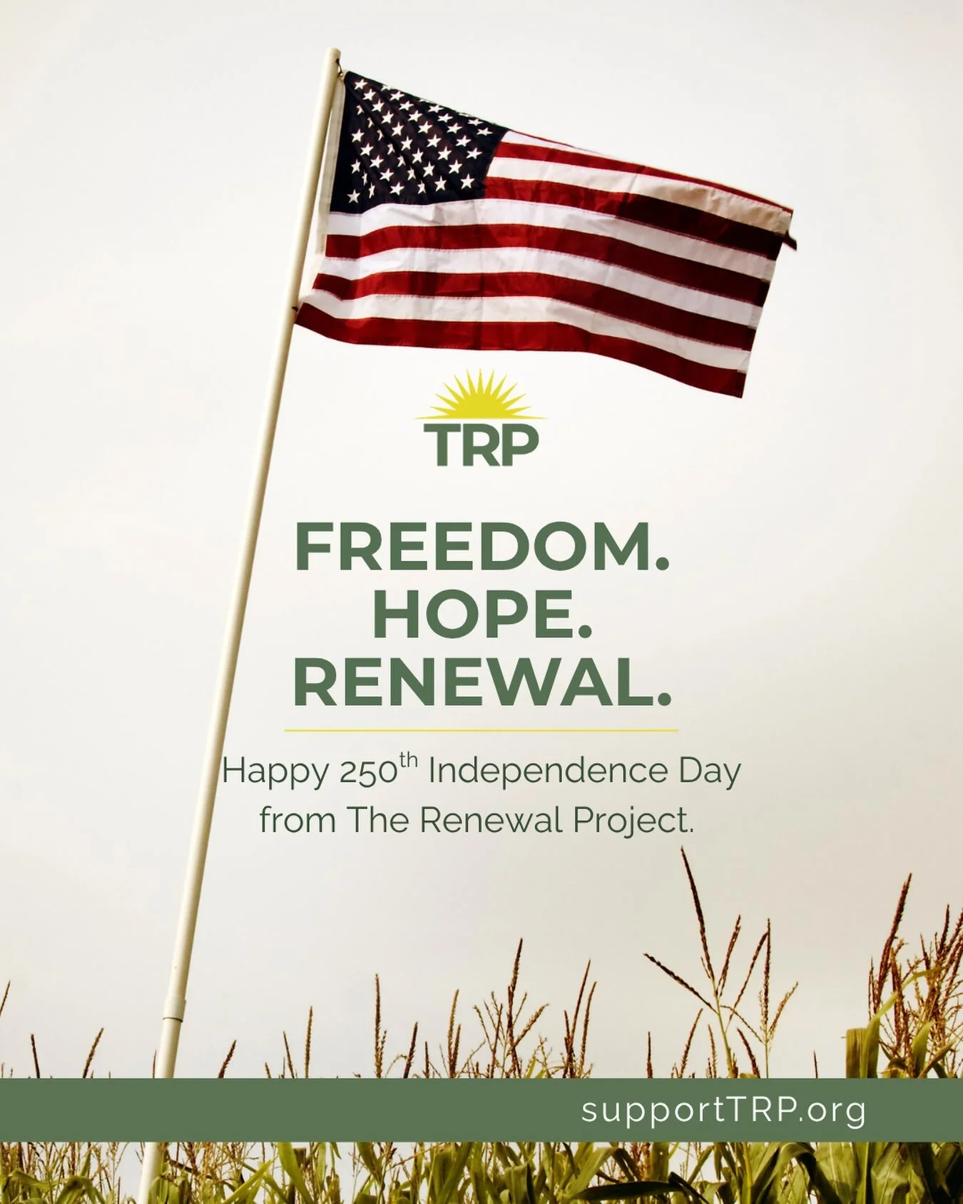 Wishing our community a safe and joyful Fourth of July! 🇺🇸 

Today we celebrate freedom. And we&rsquo;re grateful every day for the freedom that comes with healing, hope, and a fresh start.

#supportTRP #July4th #HappyFourth #TheRenewalProject #Com