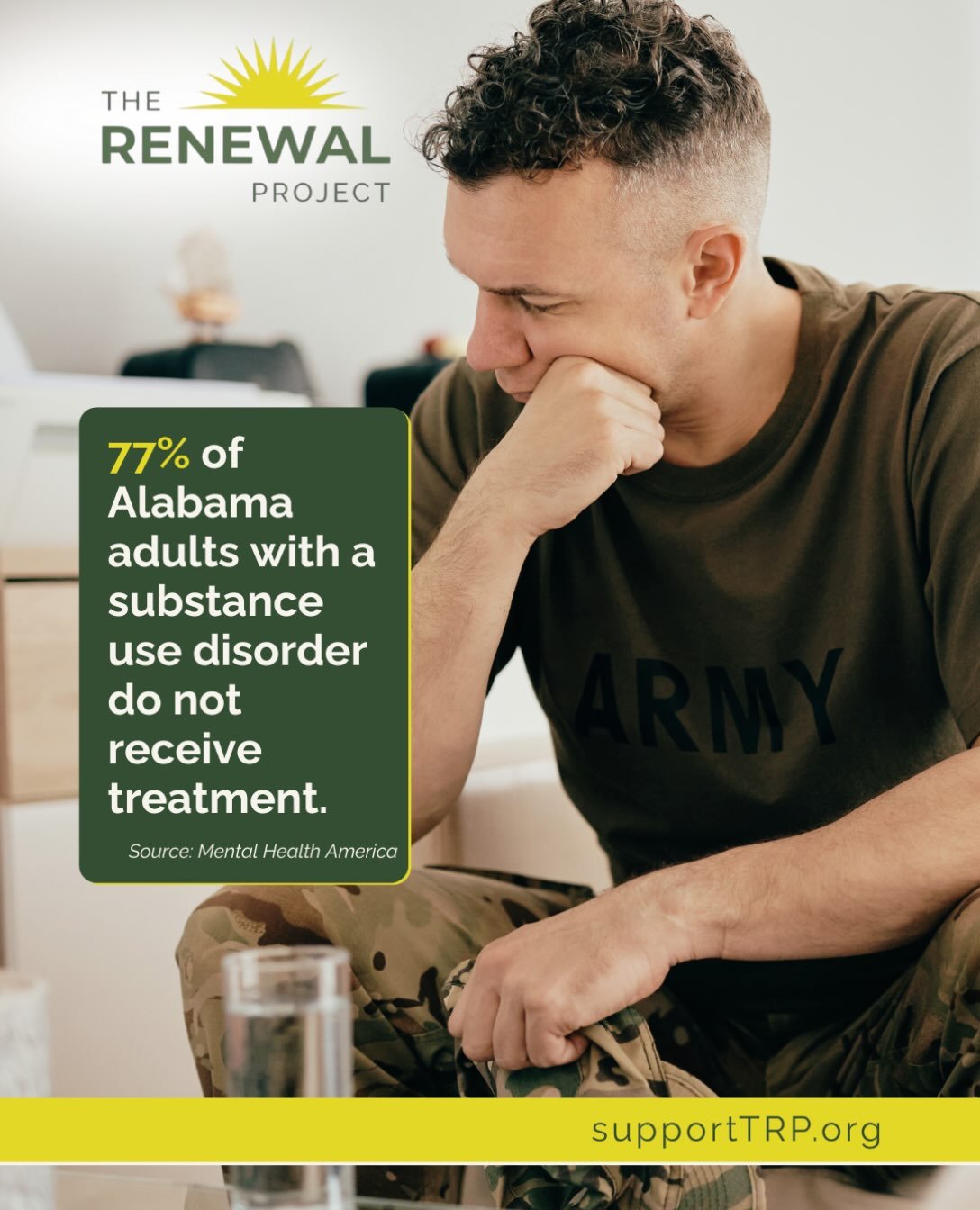 77% of Alabama adults with a substance use disorder do not receive treatment.

Access to care remains one of the biggest barriers to recovery in our state, which is exactly why TRP exists and why partners like New Vision matter. Treatment works, but 
