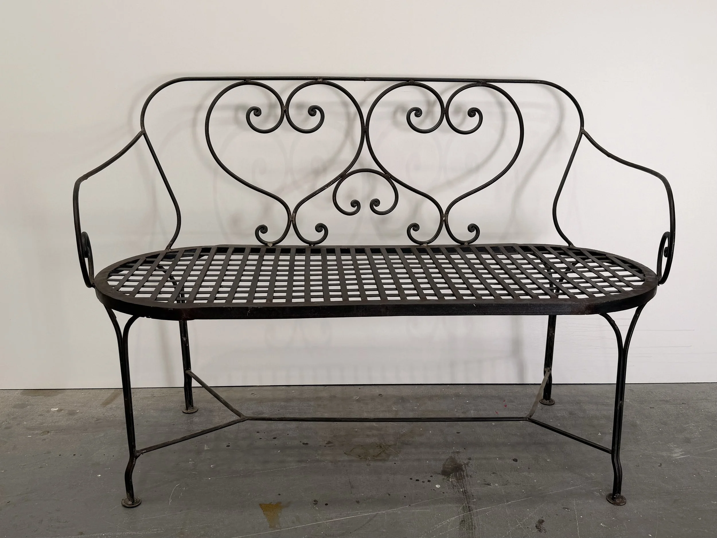 Hand Made Wrought Iron Garden Bench