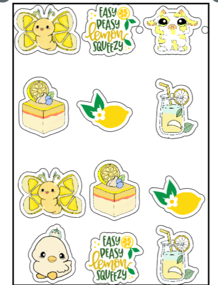 Lemon sticker sheet