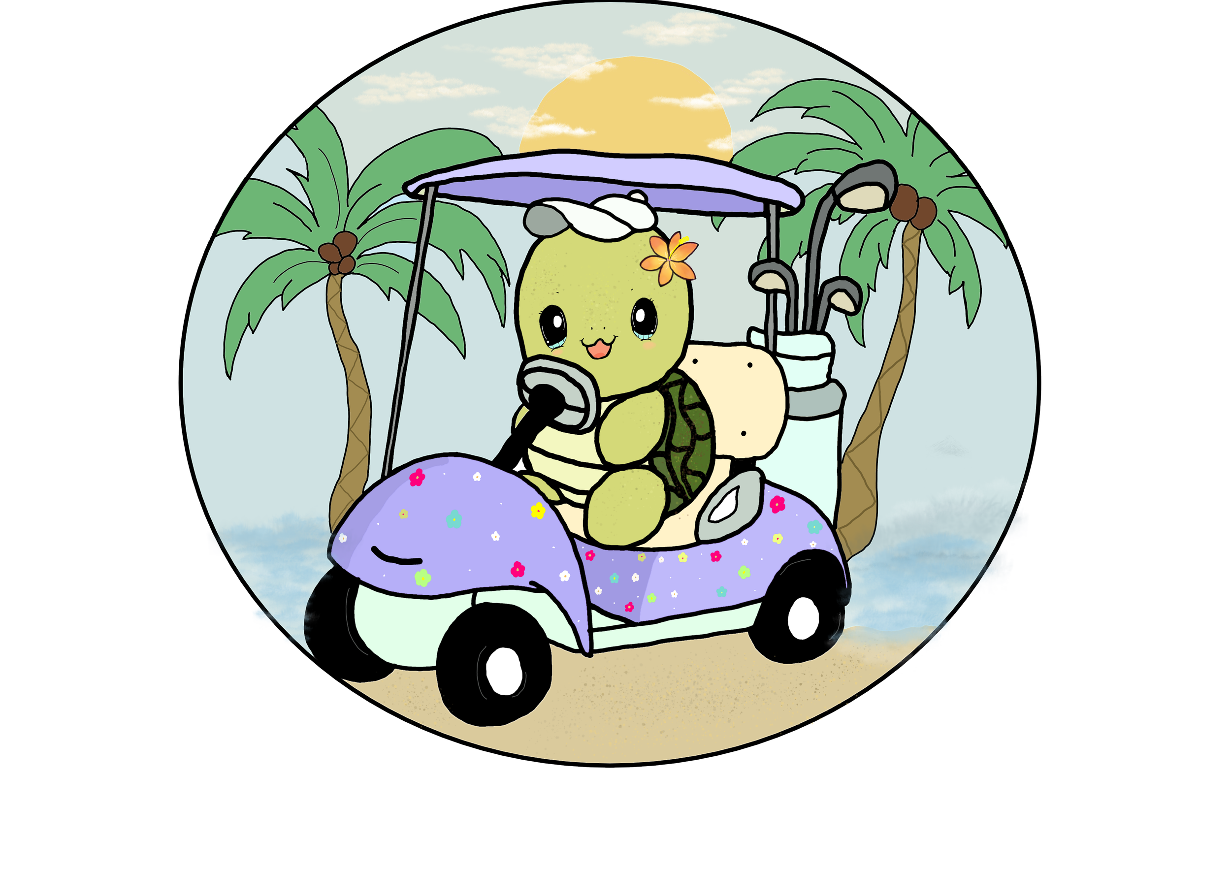 Golfing Girl turtle