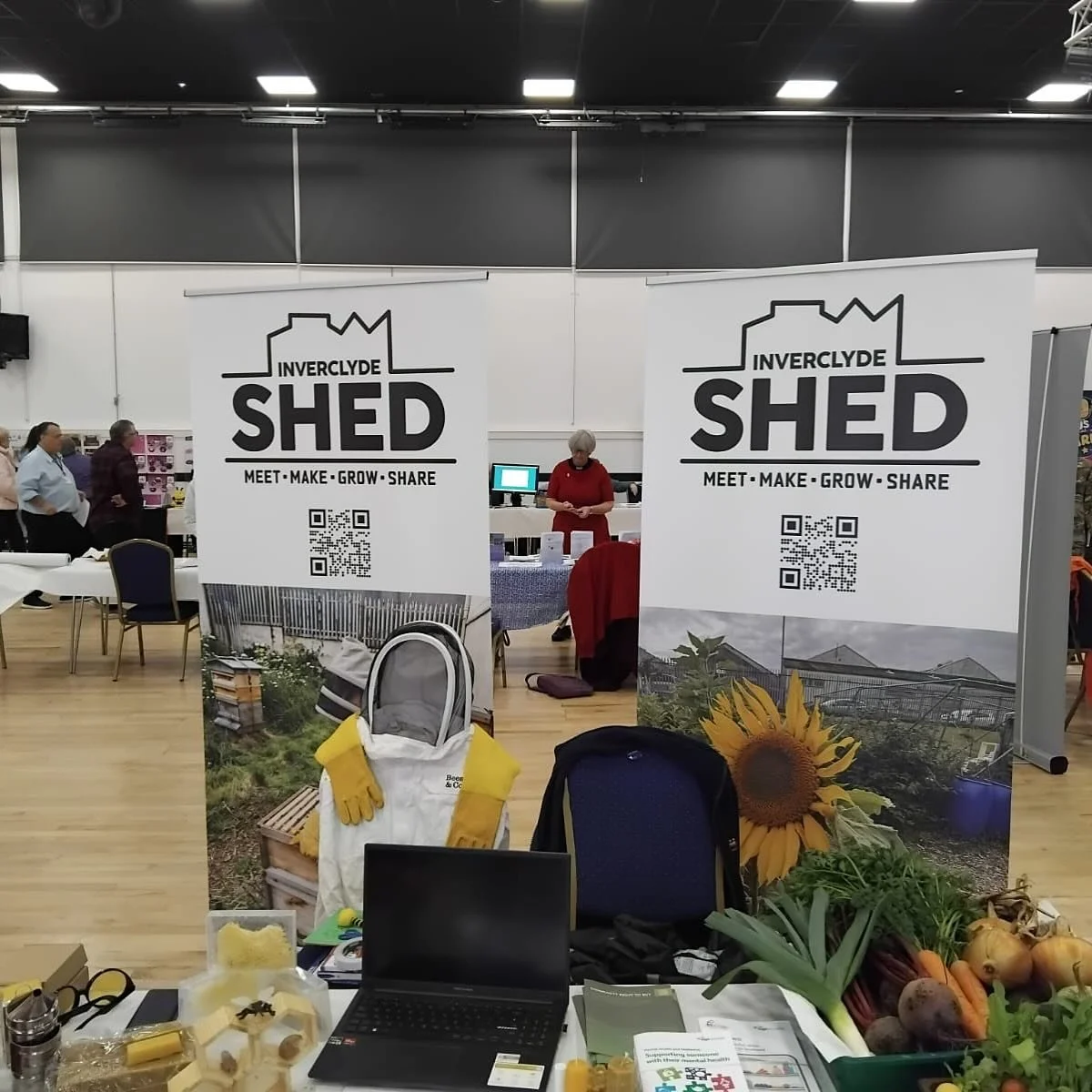 We are at Port Glasgow Town Hall today, pop in and say hello,  find out about volunteeting at our Port Glasgow Community Garden and getting invovled and learning about Beekeeping.
